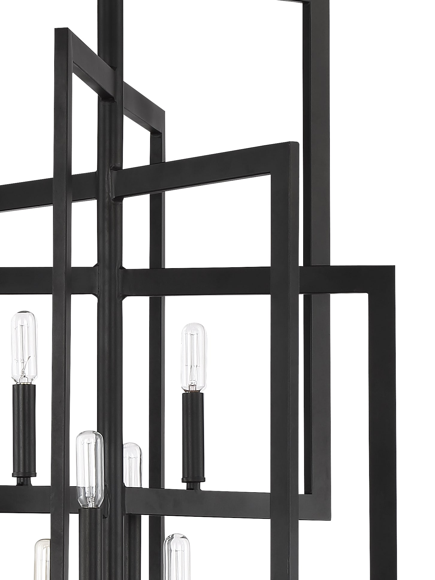 Espresso Geometric 8-Light Steel Chandelier