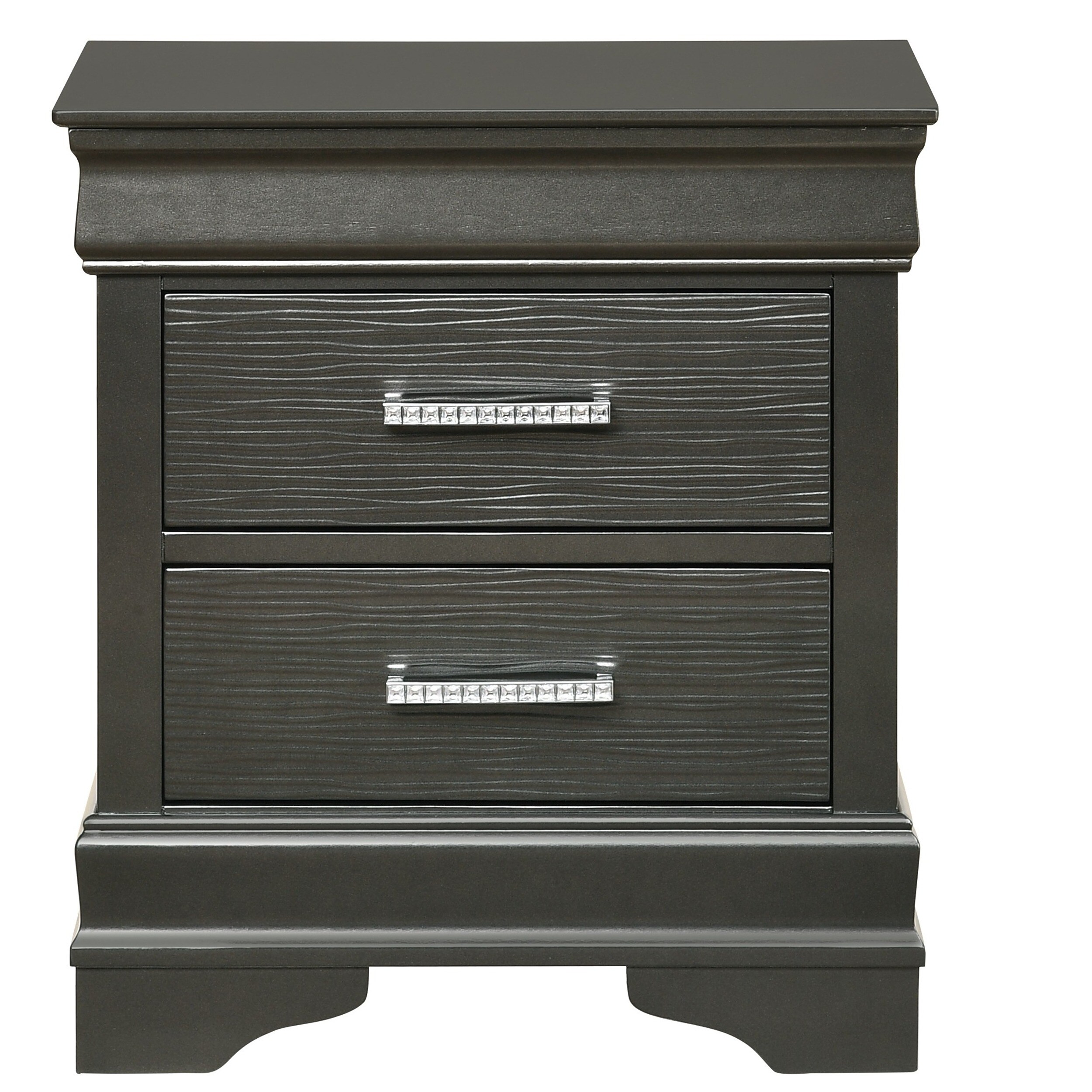 Brooklyn Gray Wood 2-Drawer Nightstand