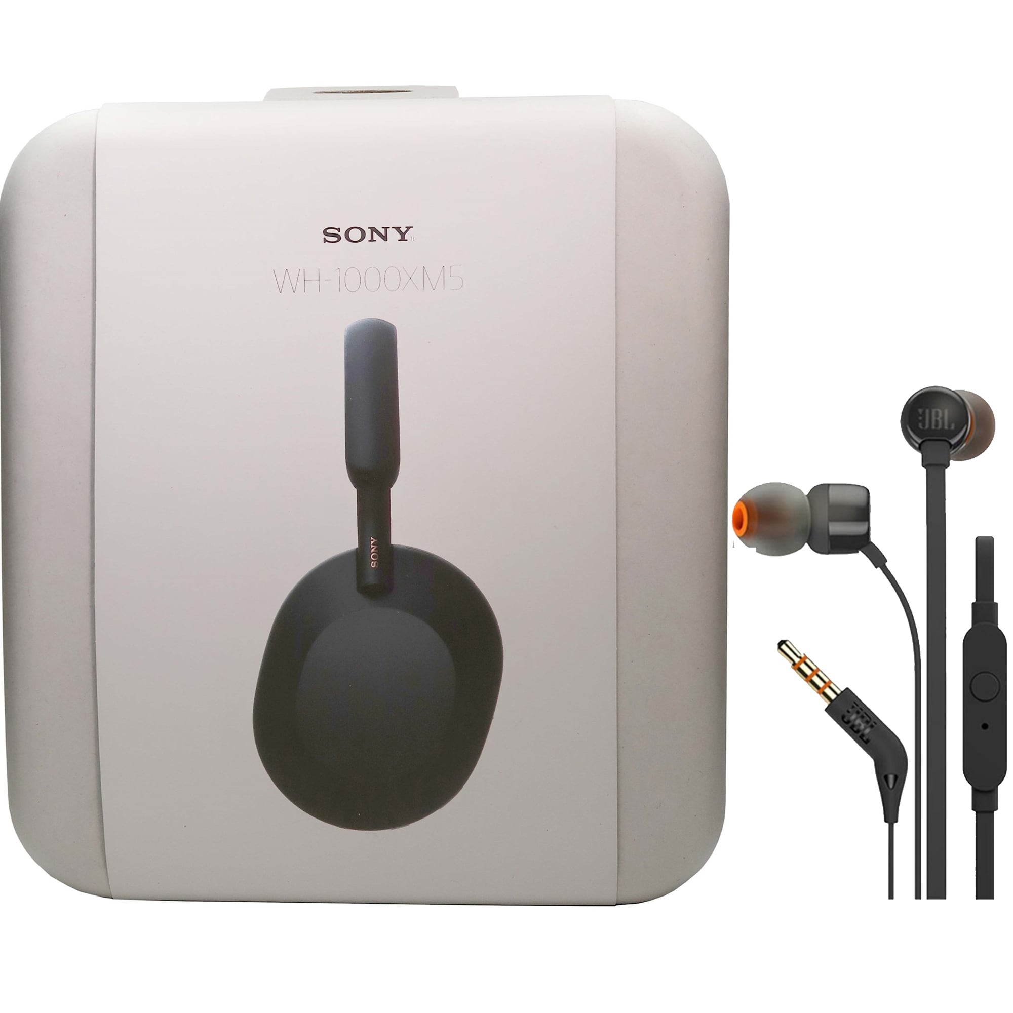 Sony  WH 1000XM5 Noise Canceling Wireless Over Ear Headphones Black JBL T110 in Ear Headphones