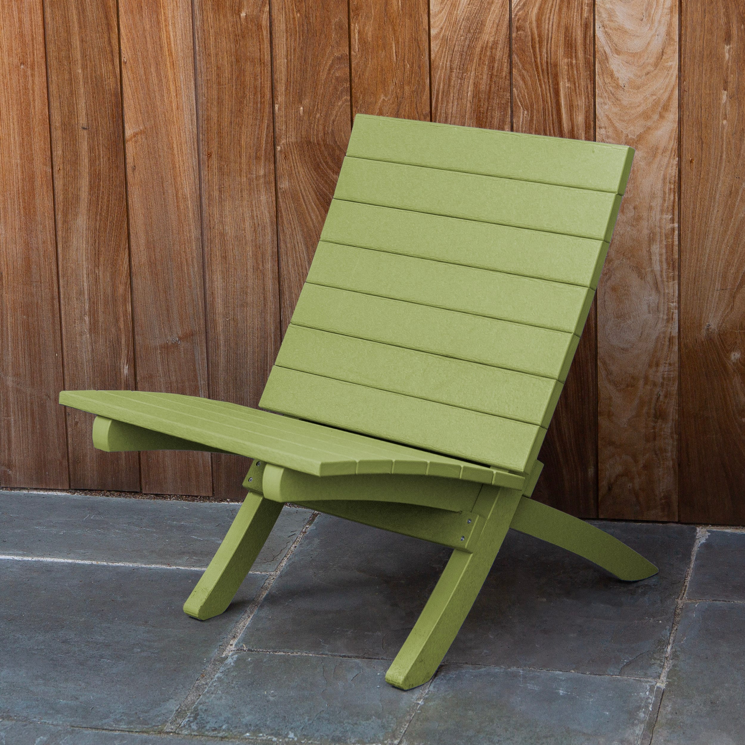highwood BV-CHRNS01-PGR Haven Palm Green HDPE Frame Stationary Conversation Chair with Slat Seat