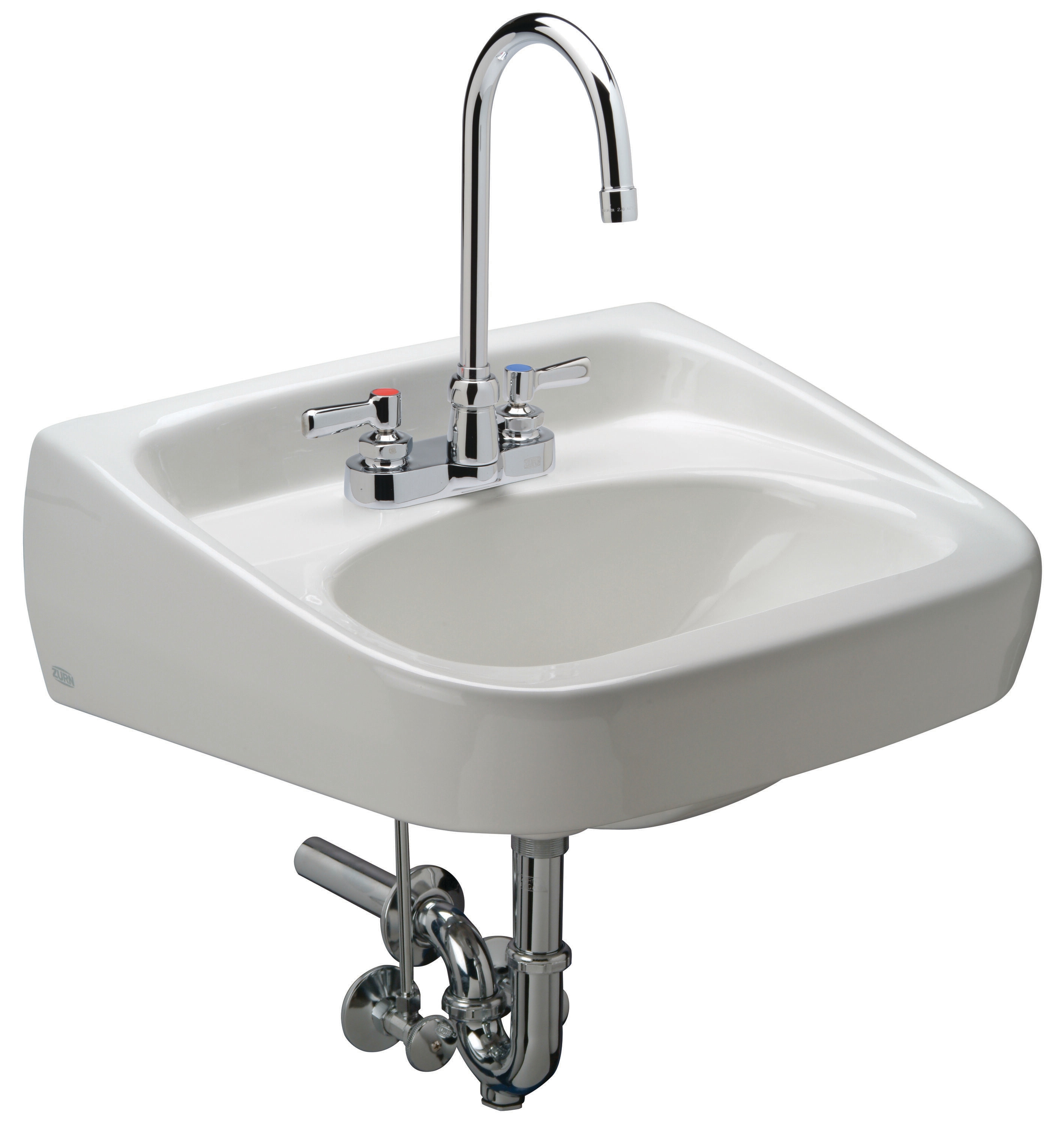 Zurn Z.L6.M Vitreous china Wall-mount Rectangular Traditional White Bathroom Sink with Faucet Included with Drain Included ( 18.25-Inches x 21.5-Inches )