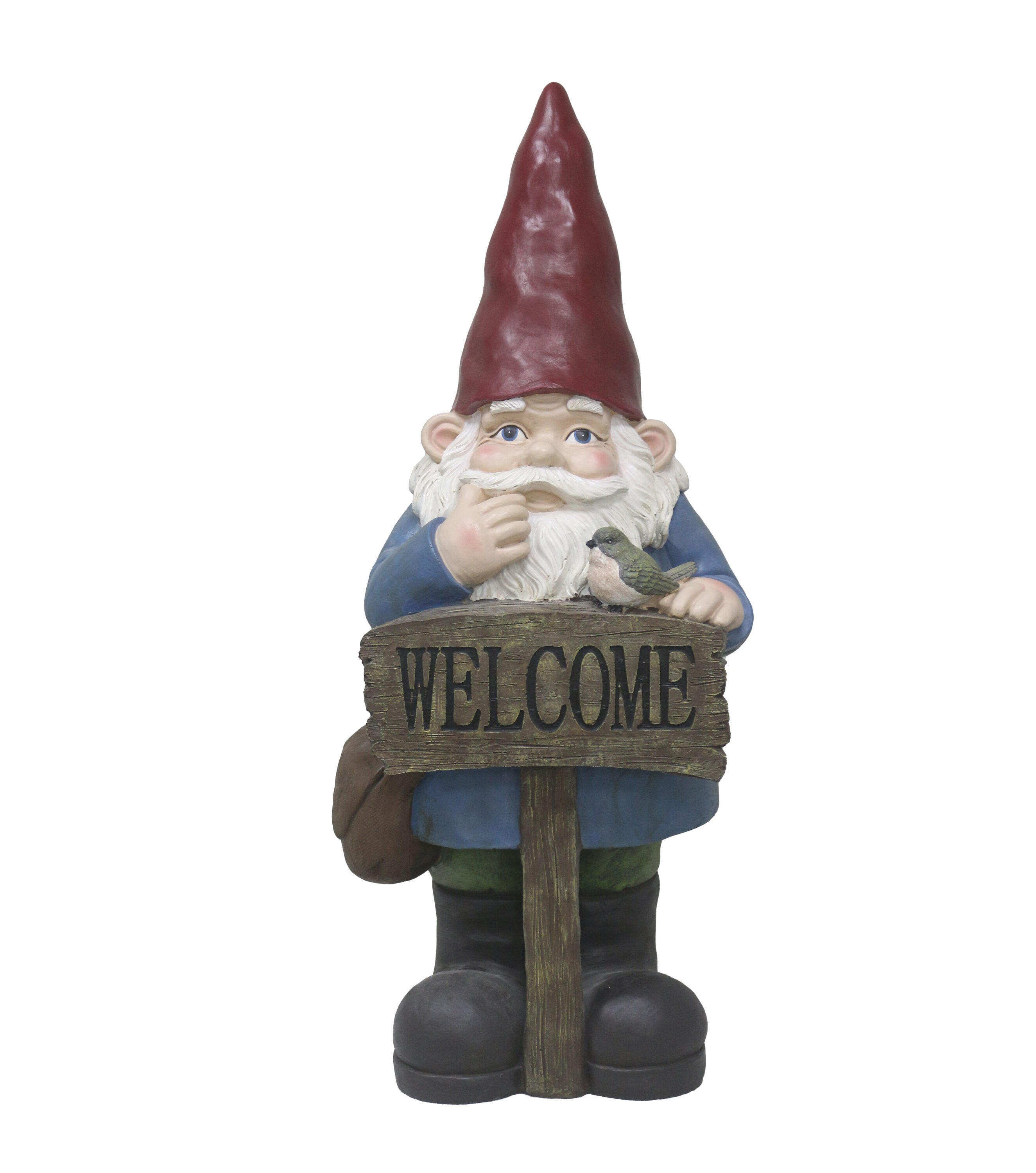 Hi-Line Gift 24.5-in H x 9.5-in W Blue Gnome Garden Statue