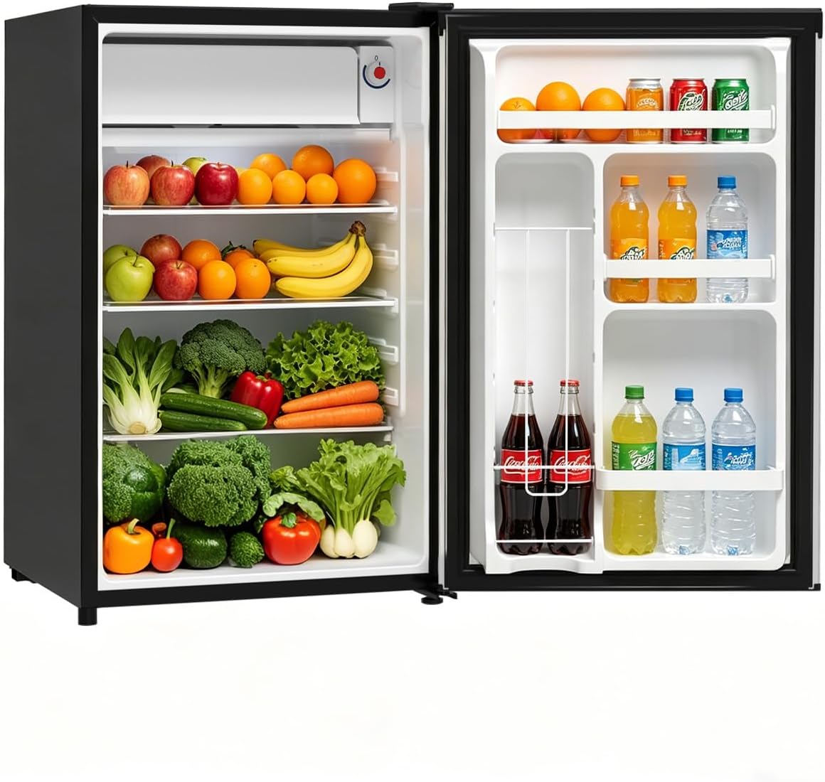 IdealHouse - Ultra Quiet Energy Efficient Mini Fridge with Freezern 4.5 Cu Ft Compact Refrigerato...