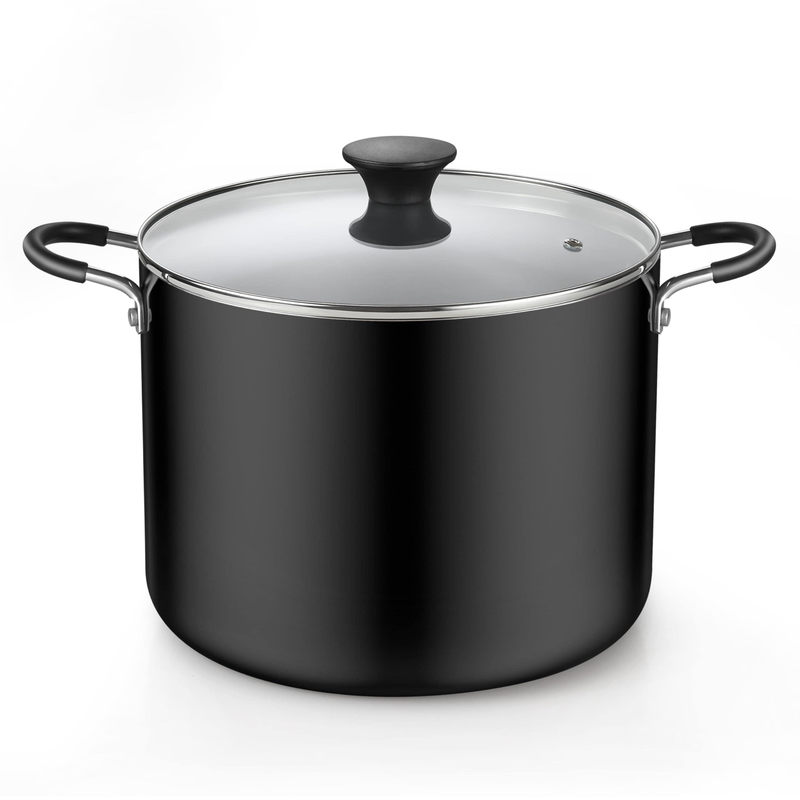 Cook N Home  10.5-Qt Nonstick Stockpot with Lid - Durable Black Cooking Pot