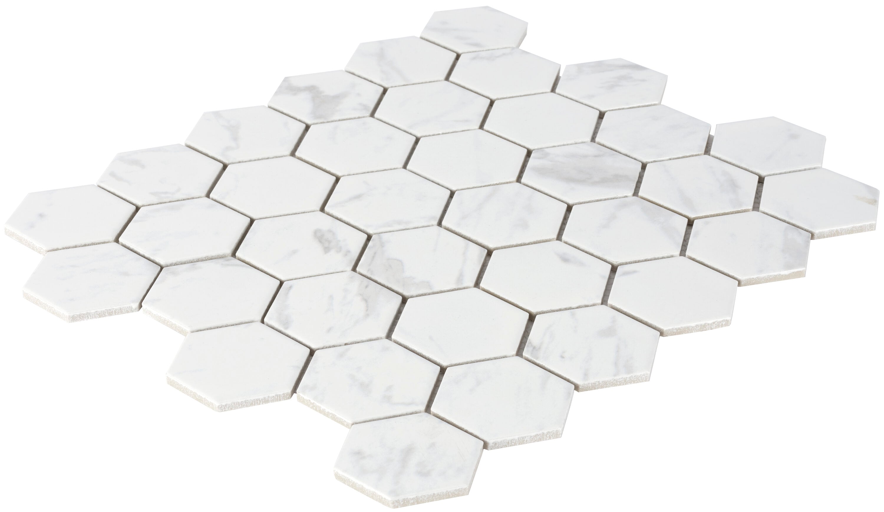 Satori Regent Carrara 12-in x 12-in Matte Porcelain Hexagon Marble Look ...