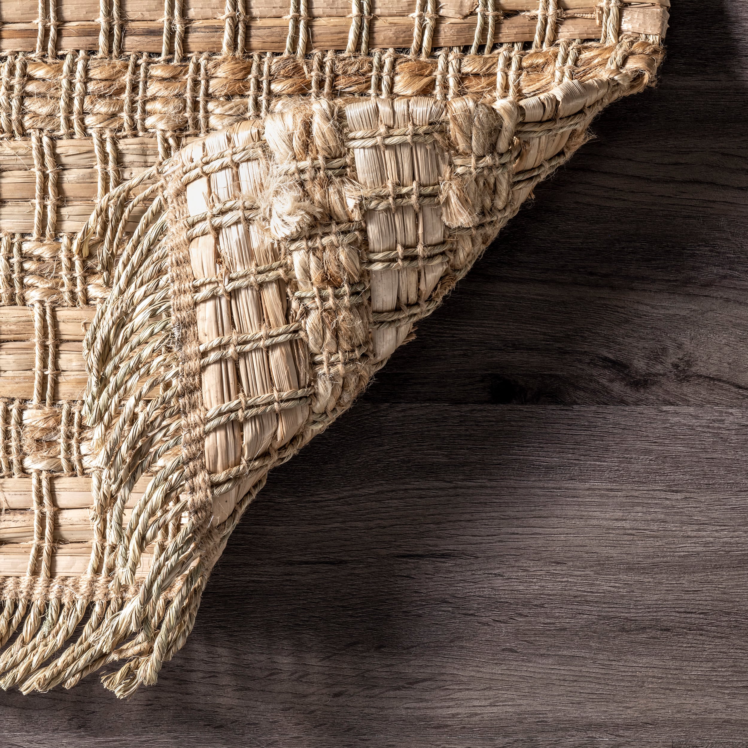 Natural Beige Seagrass and Straw Flat Woven 3' x 5' Area Rug