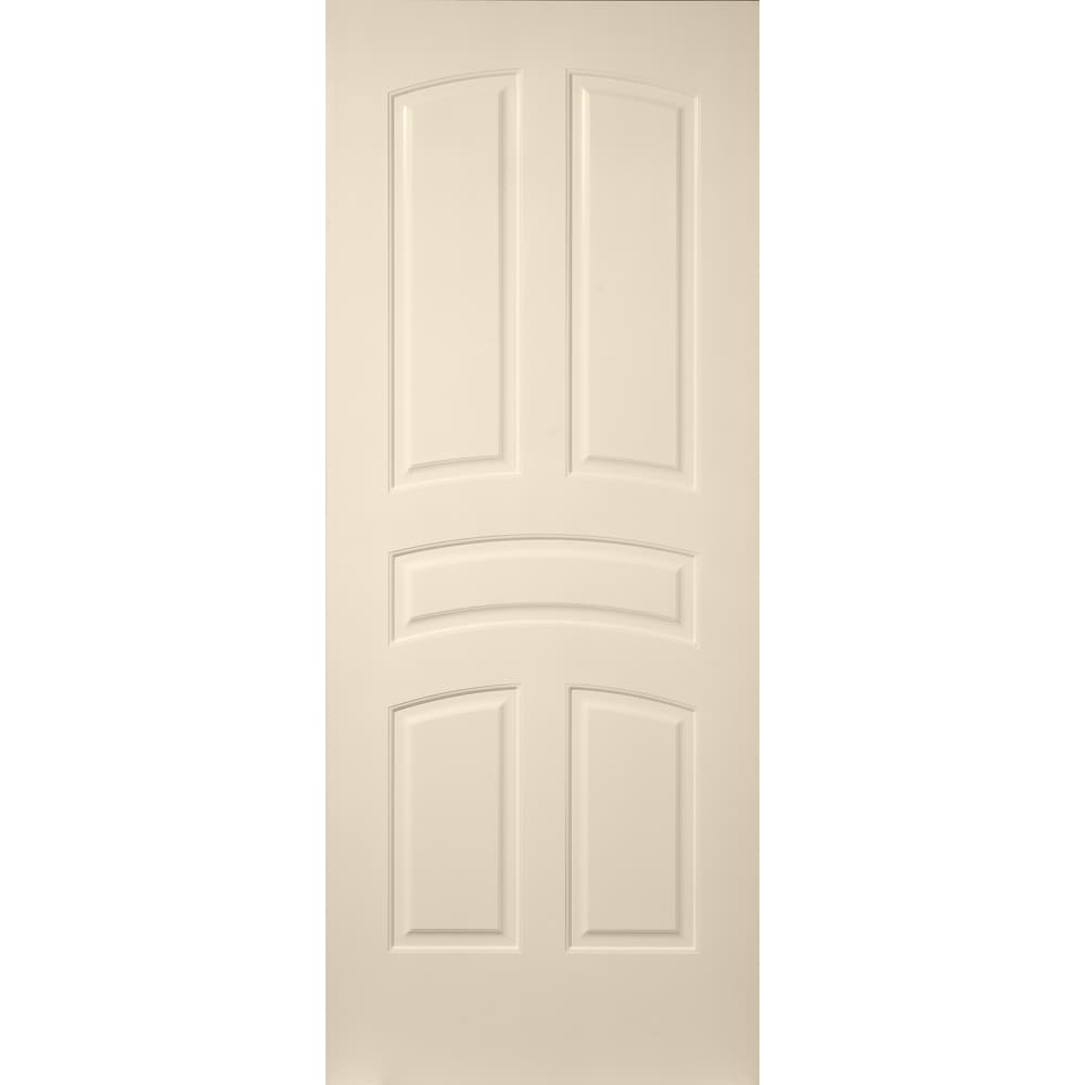 American Building Supply LO966918 Encore 30-in x 80-in Cream-n-Sugar 5-panel arch top Smooth Solid core Prefinished MDF Slab Door