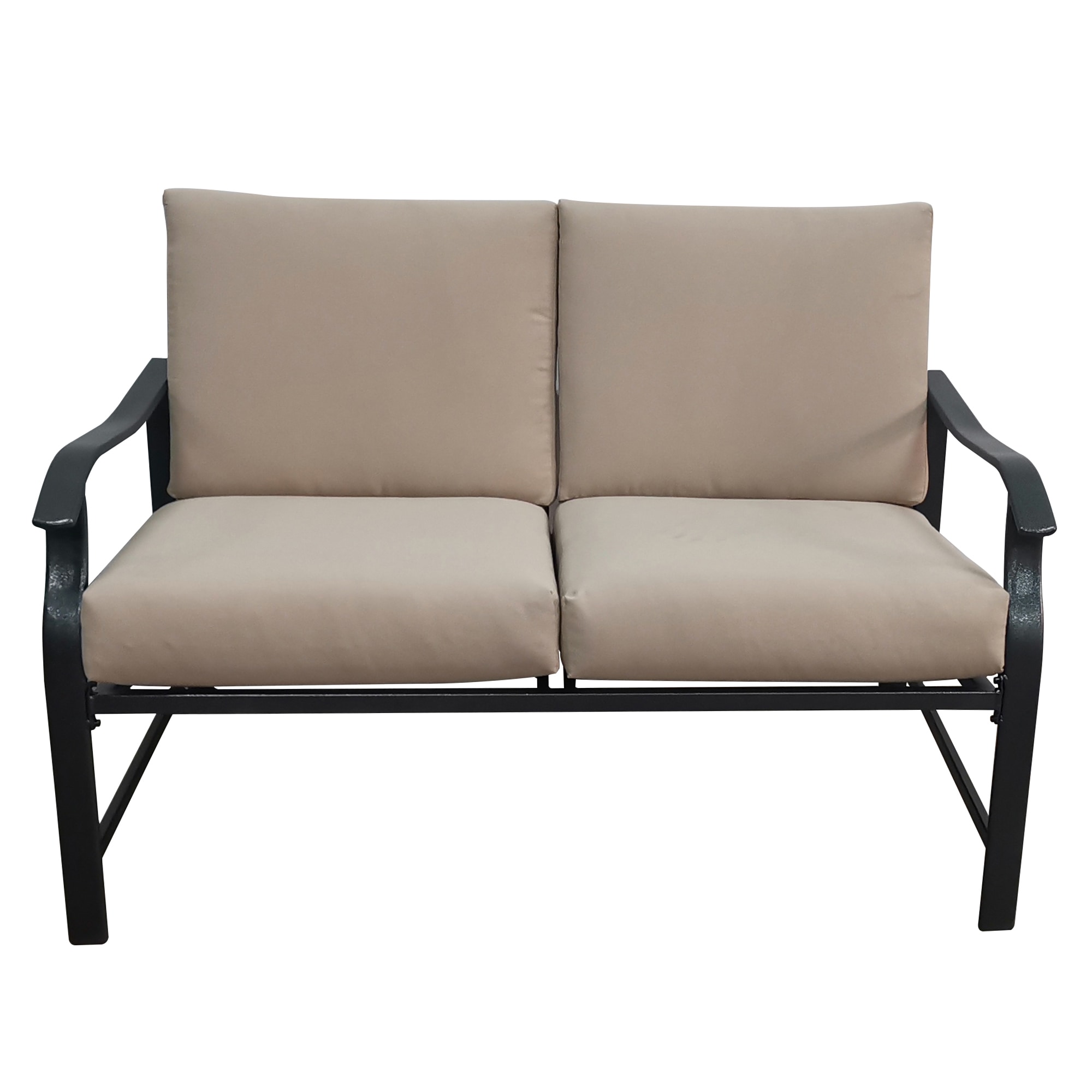 Black Loveseat With Beige Cushion Patio Furniture At Lowes.com