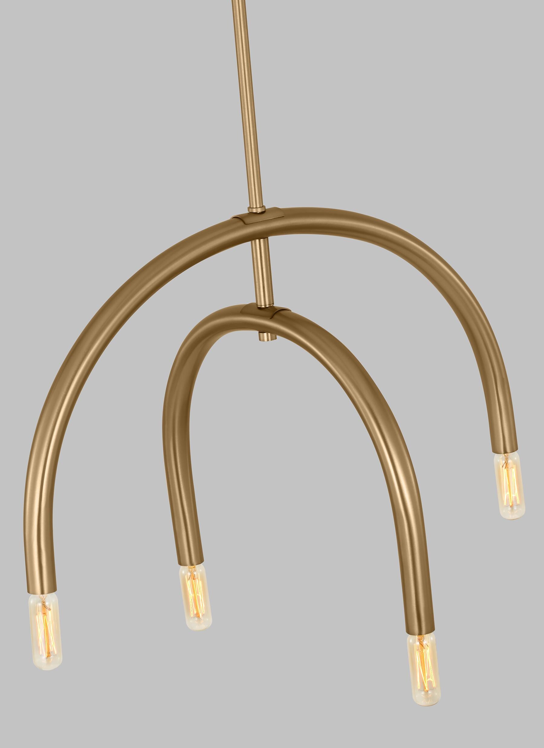 Hadden Satin Brass 4-Light Modern Chandelier