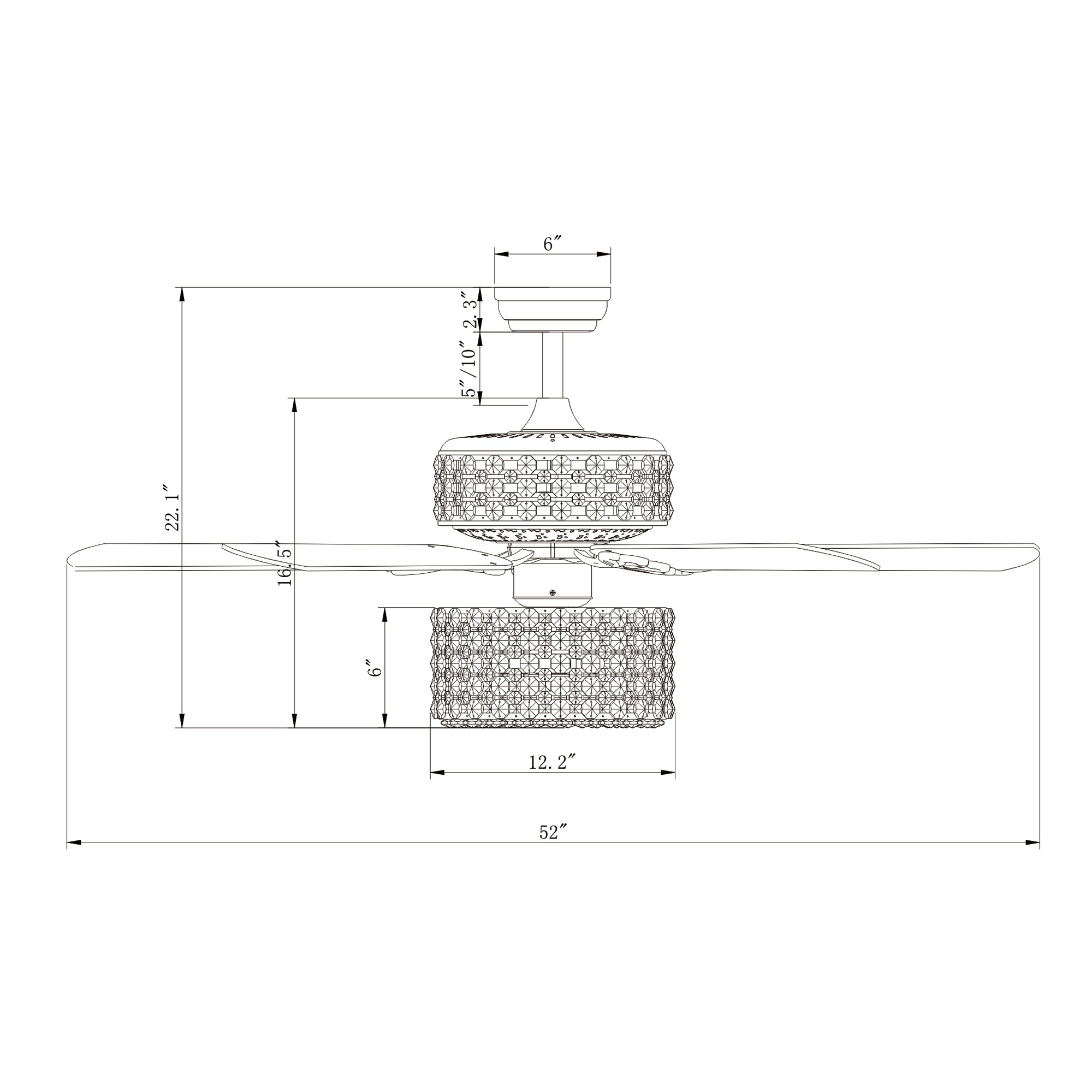 Home Accessories Inc CFL-8459REMO/CHD Ceiling-Fans - View #6