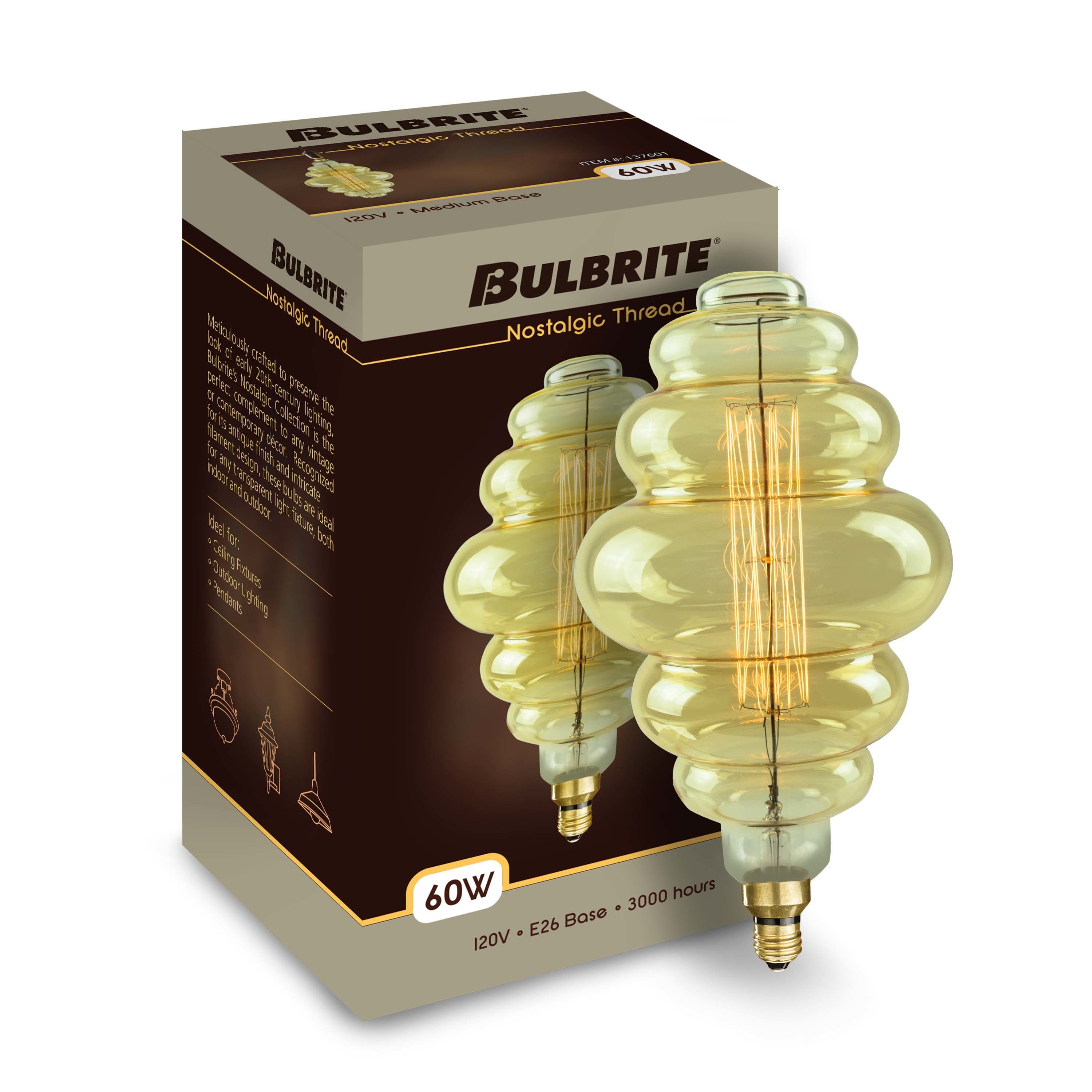 Bulbrite 60-Watt Dimmable PS Vintage Decorative Incandescent Light Bulb ...