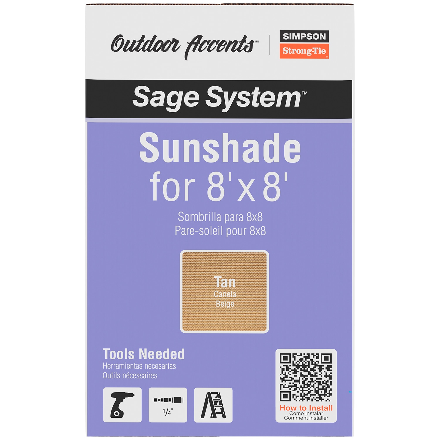 Simpson Strong-Tie SAGE-SHADE8X8T Shade-Sails-Fabric - View #4