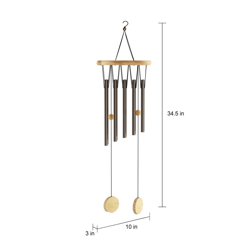 Nature Spring 34.5-in Bronze Metal Modern Wind Chime in the Wind Chimes ...