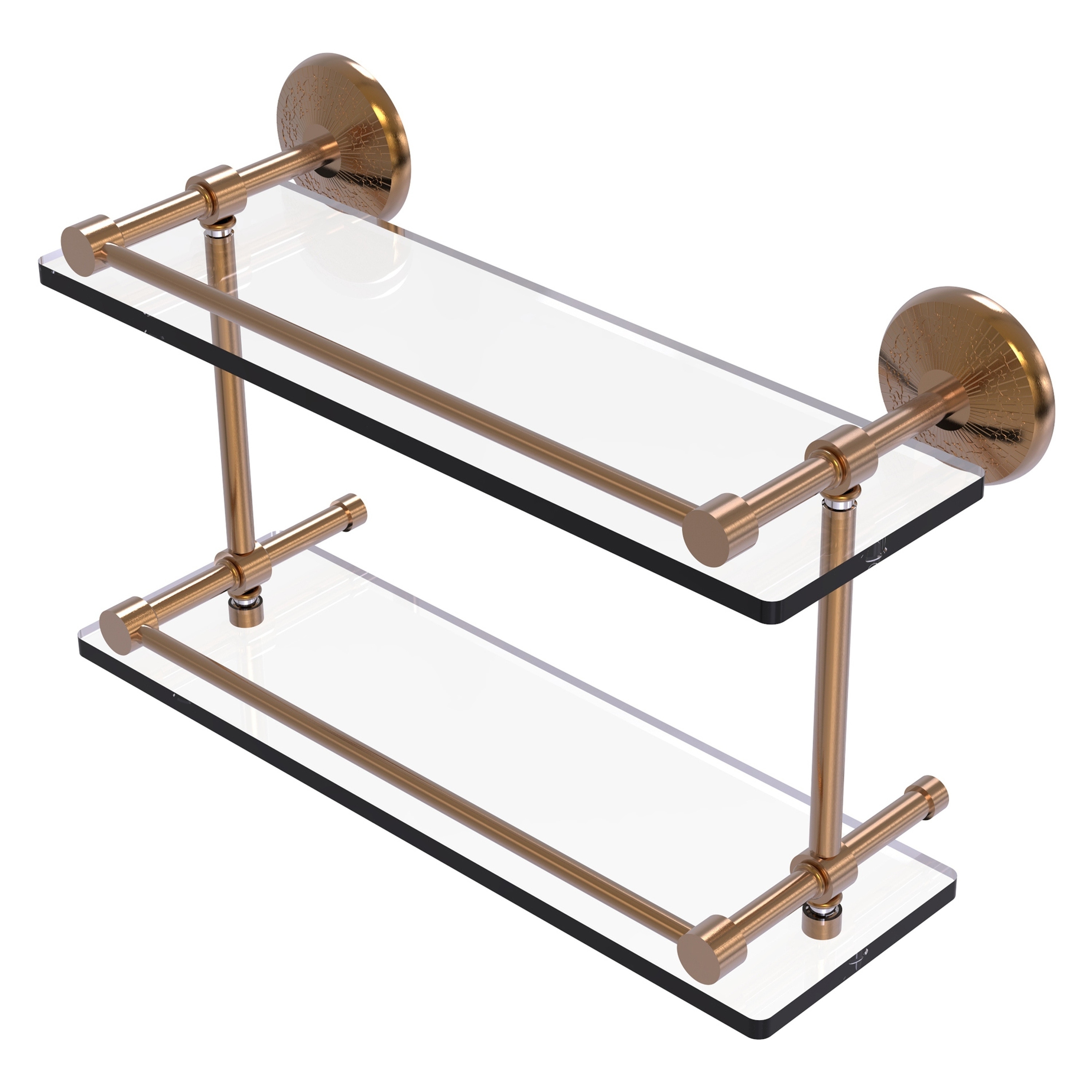 Allied Brass MC-2/16-GAL-BBR Monte Carlo Brushed Bronze 2 -Tier Wall mount Bathroom Shelf ( 16-in x 8-in x 5-in )