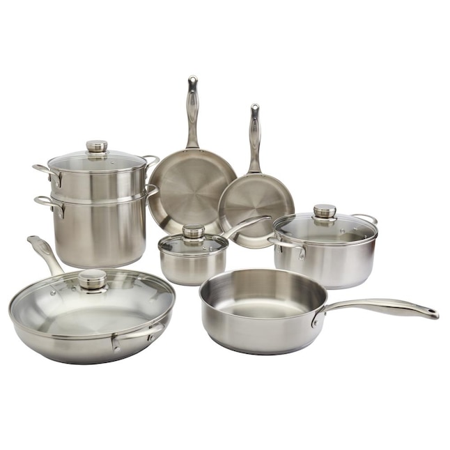 Frigidaire 12-Piece 10-in Stainless Steel Cookware Set with Lid in