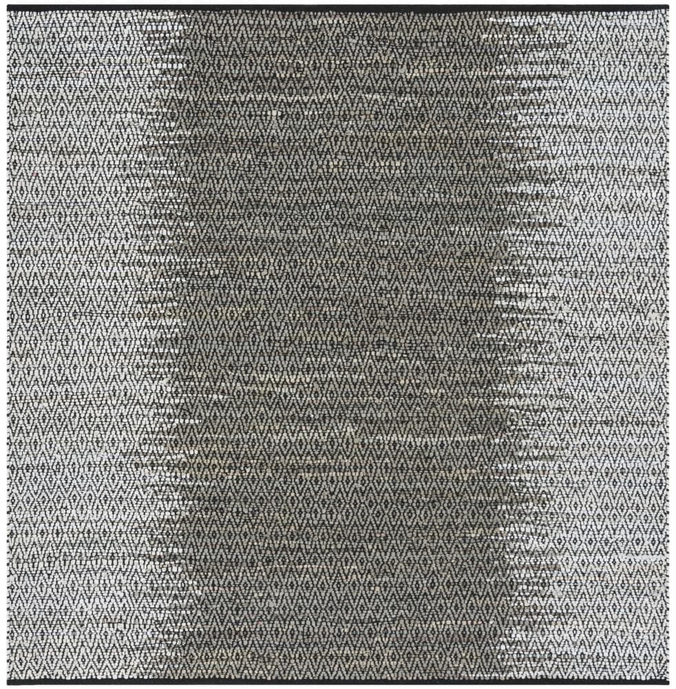 Safavieh VTL389A-6SQ Vintage Leather Hanna 6 x 6 (ft) Leather Light Gray/Gray Square Indoor Coastal Area rug