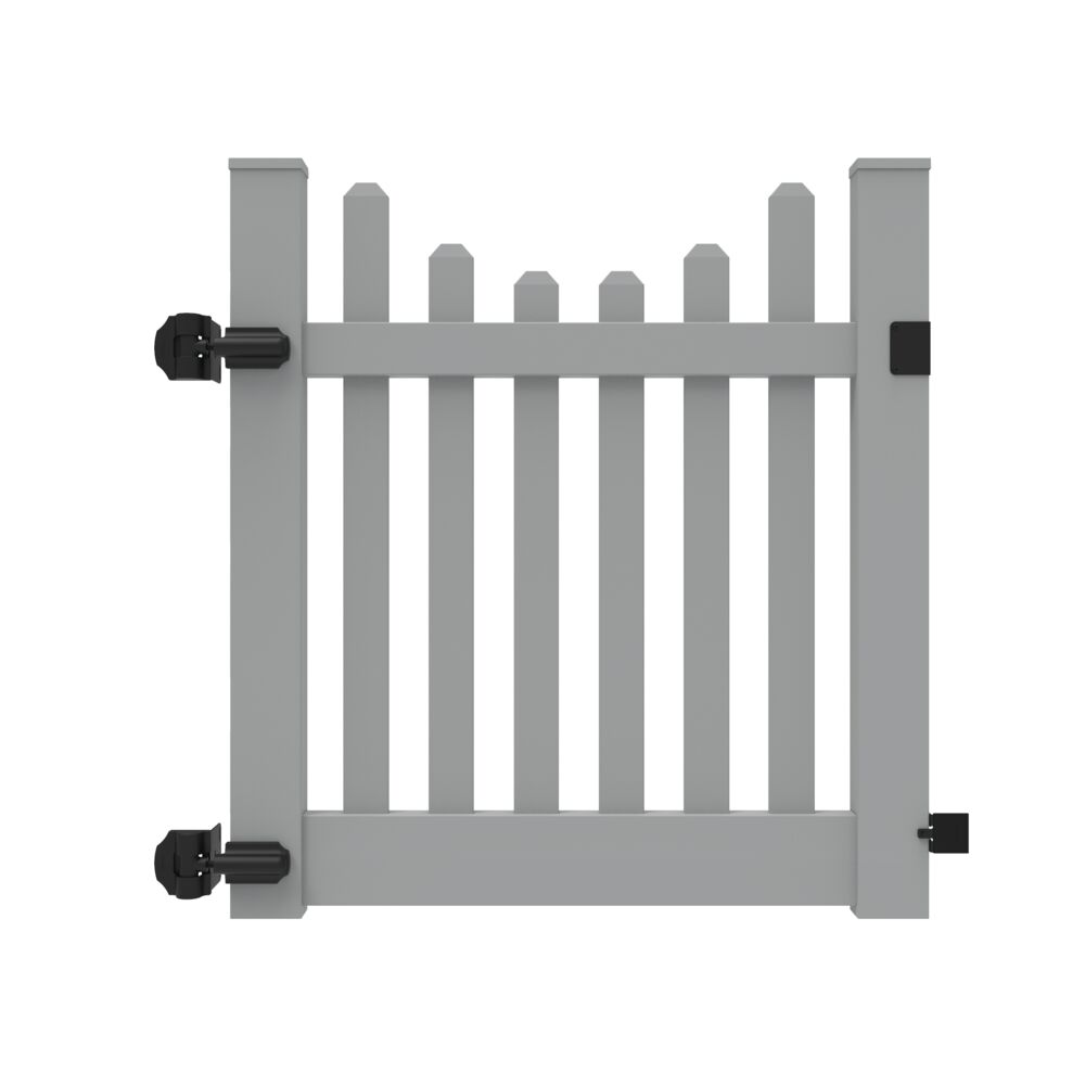 Freedom Lennox 4-ft H x 4-ft W Gray Vinyl Fence Gate Kit at Lowes.com