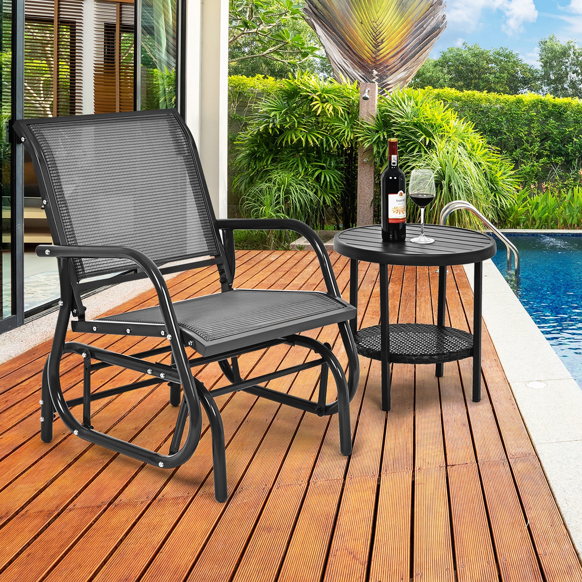 Patio glider rocking discount chair