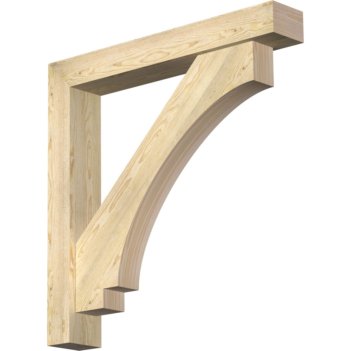 Ekena Millwork 1462861 Imperial block rough sawnbracket with offset brace 6-in x 38-in x 38-in Douglas fir Brown Wood Standard bracket