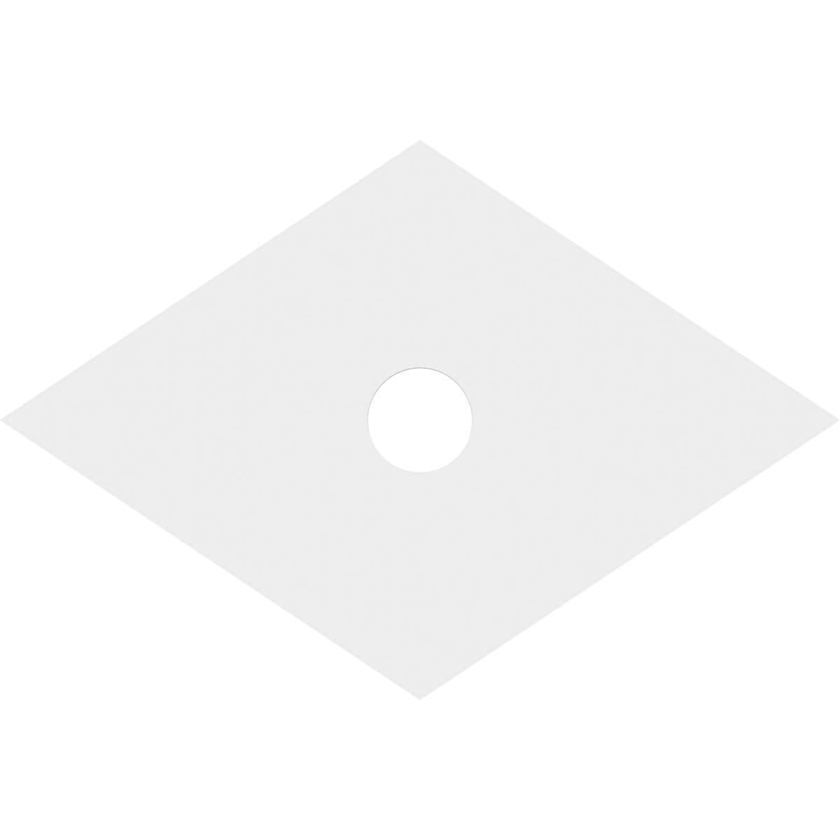 White PVC Diamond Contemporary Ceiling Medallion, 24" x 16"