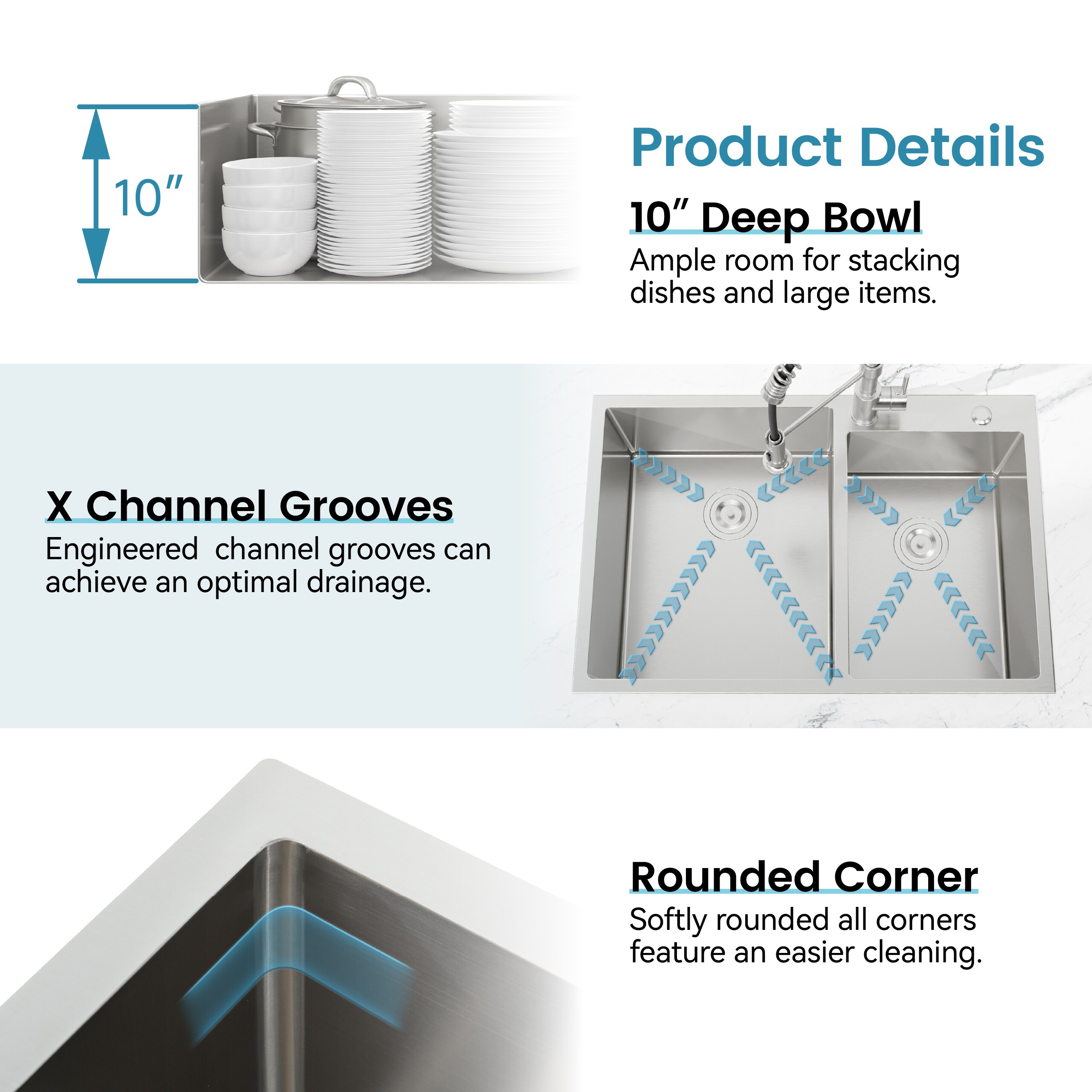 Forclover MONMSK16 Kitchen-Sinks - View #3