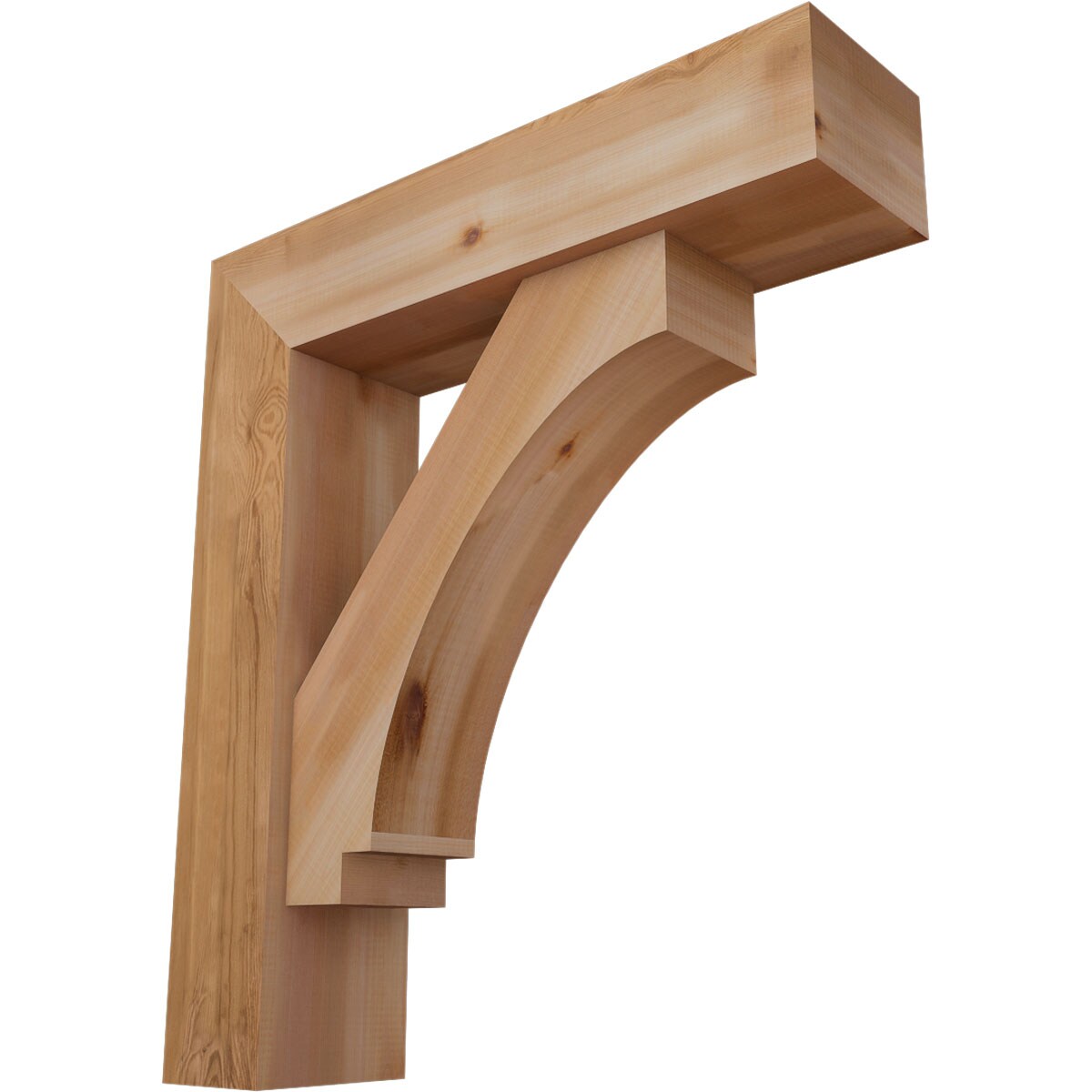Ekena Millwork 1462787 Imperial Block Smooth Bracket with Offset Brace 7-1/2-in x 30-in x 34-in Western red cedar Brown Wood Standard bracket