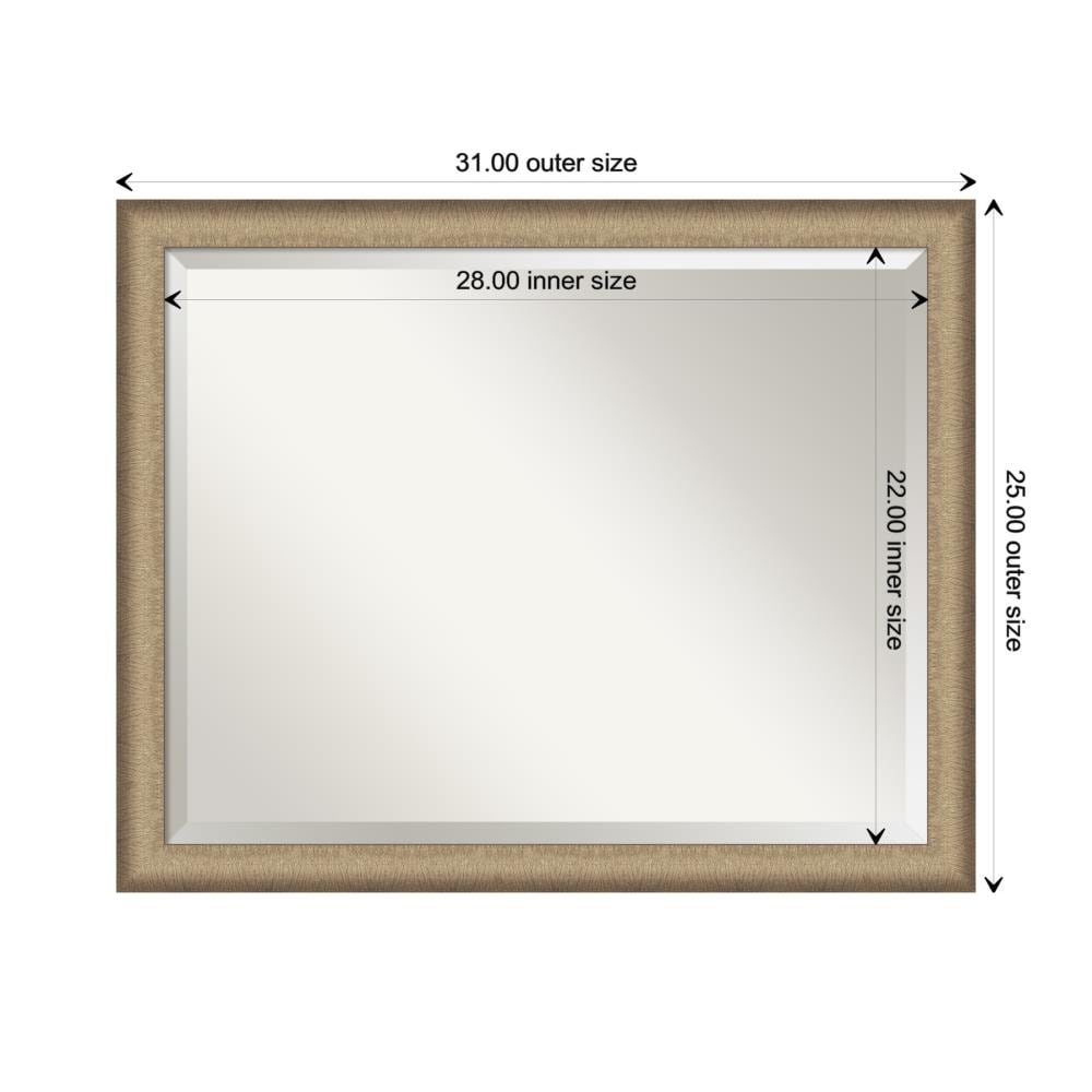 Elegant Brushed Bronze Narrow Framed Rectangular Vanity Mirror
