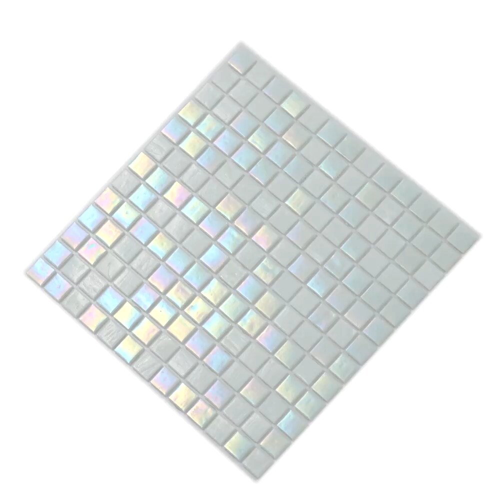 12" x 12" Glossy White Glass Mosaic Tile