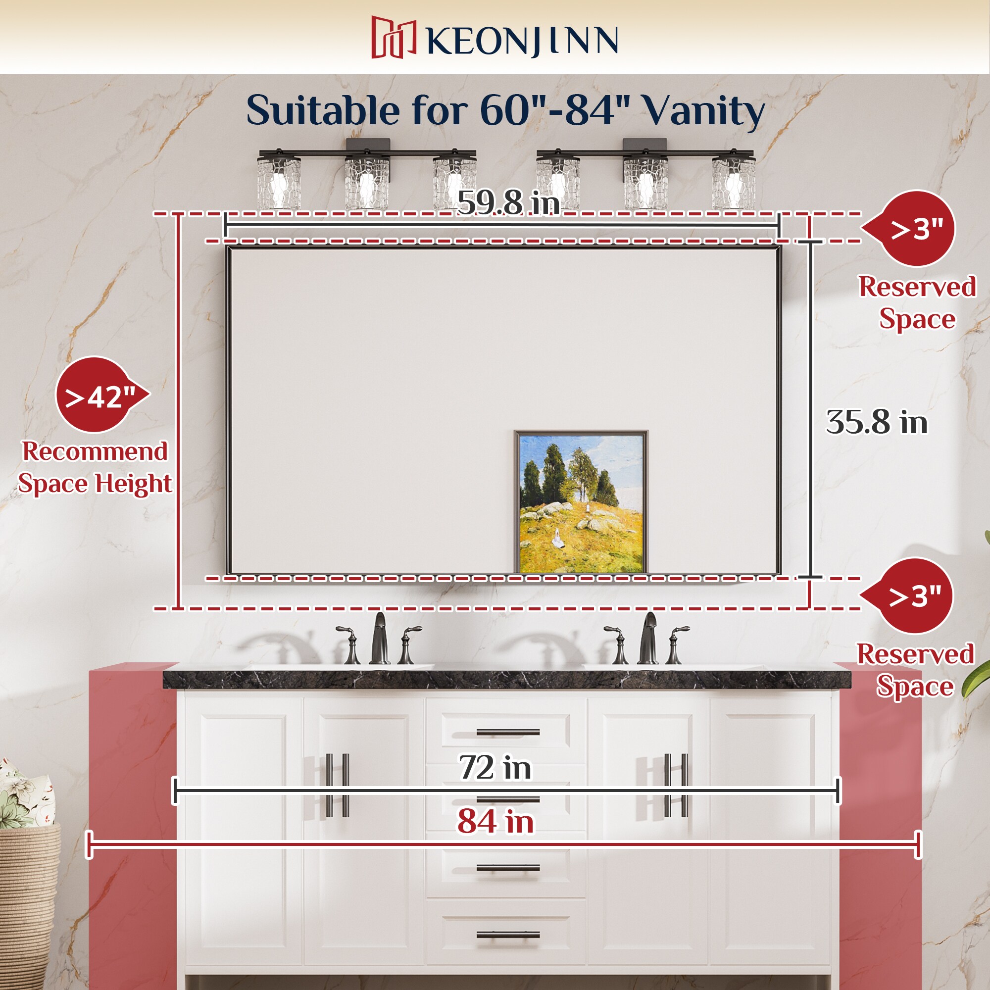 Keonjinn LW-JZ-JSKFJ-15291BK Decor-Mirrors - View #3