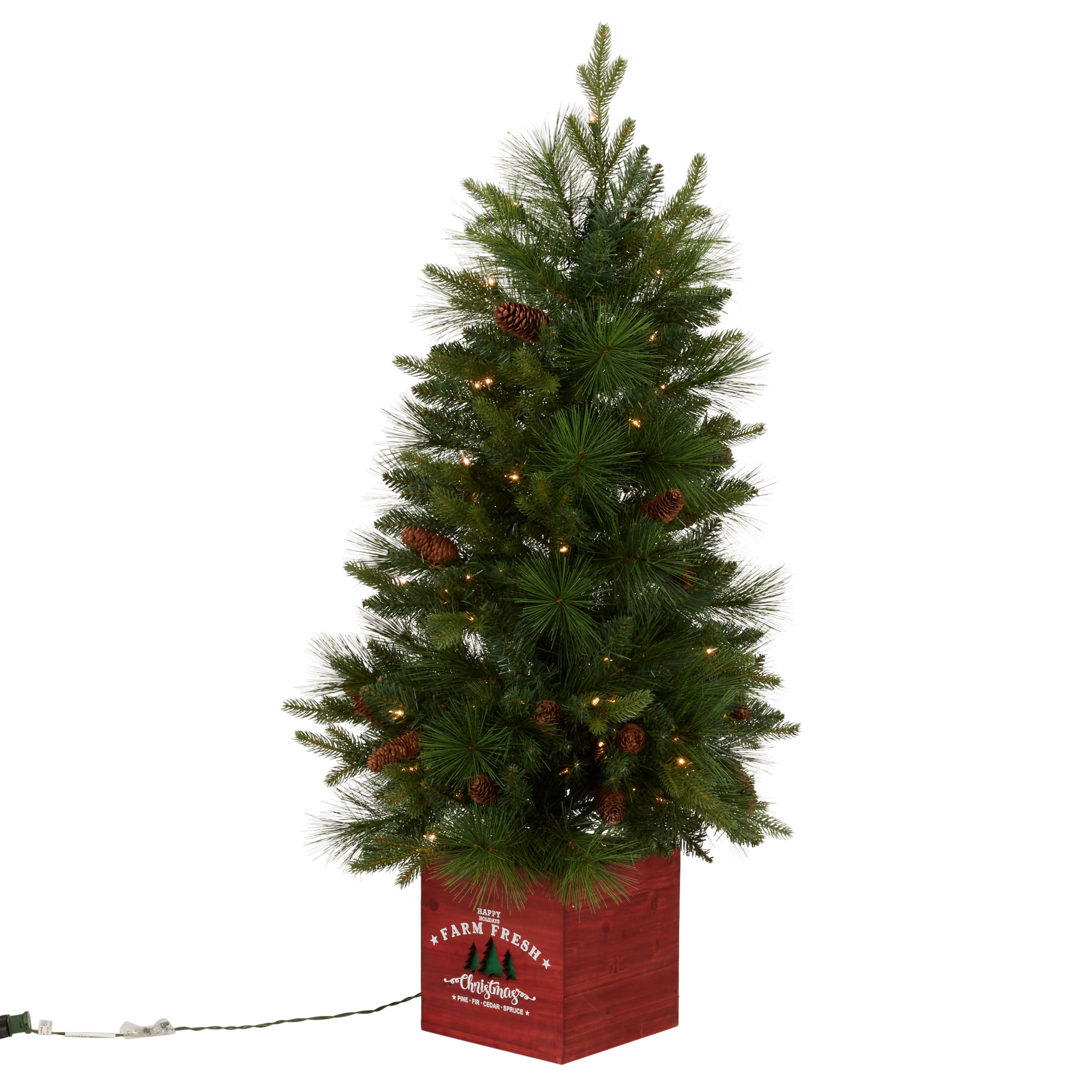 Holiday Living 4-ft Pine Pre-lit Artificial Christmas Tree With ...