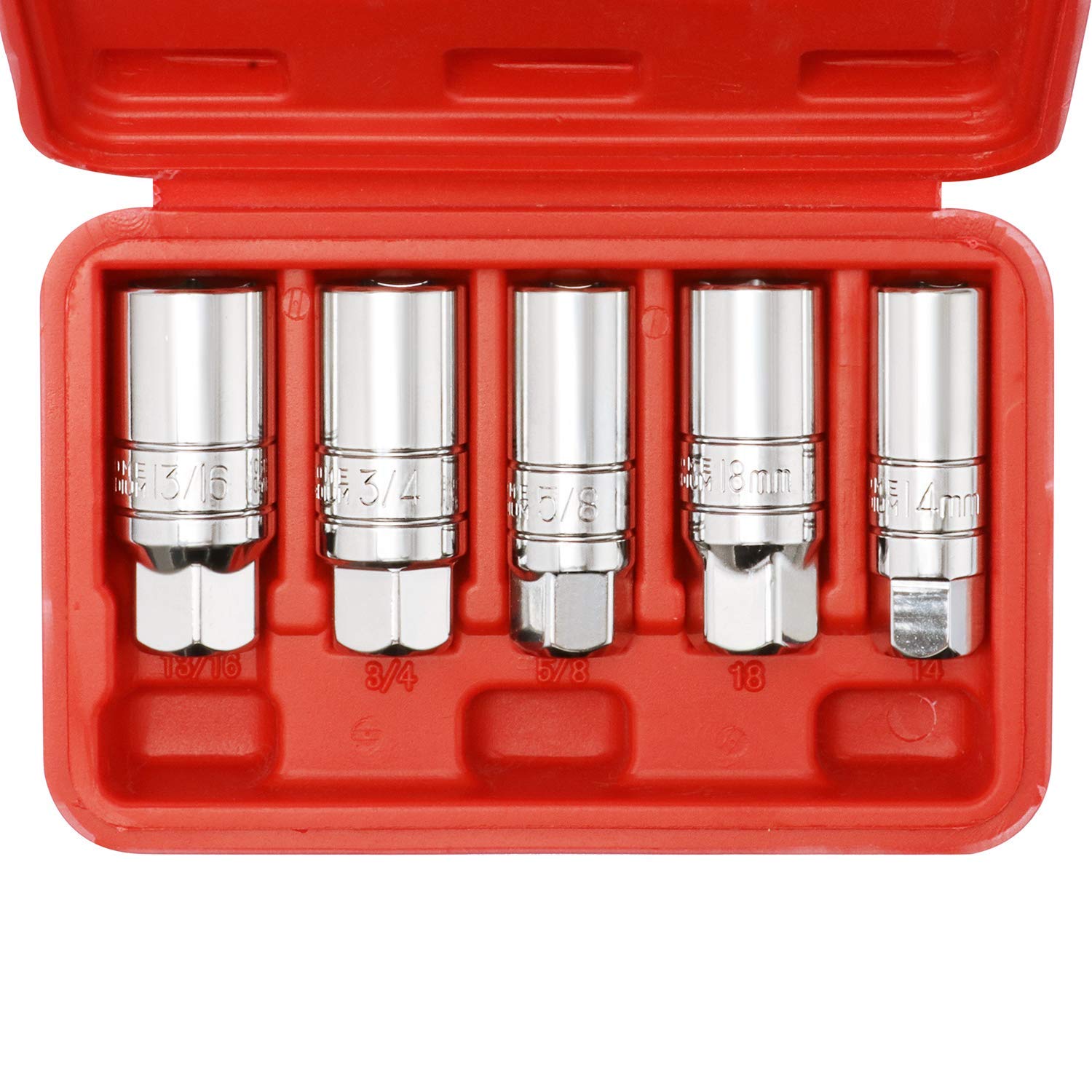 DYRCJ  3 8 Inch Drive Spark Plug Socket Set 6 Point 5 8 Inch 3 4 Inch 13 16 Inch 14mm 18mm 5 Piece Set durable home and garden accessory designed