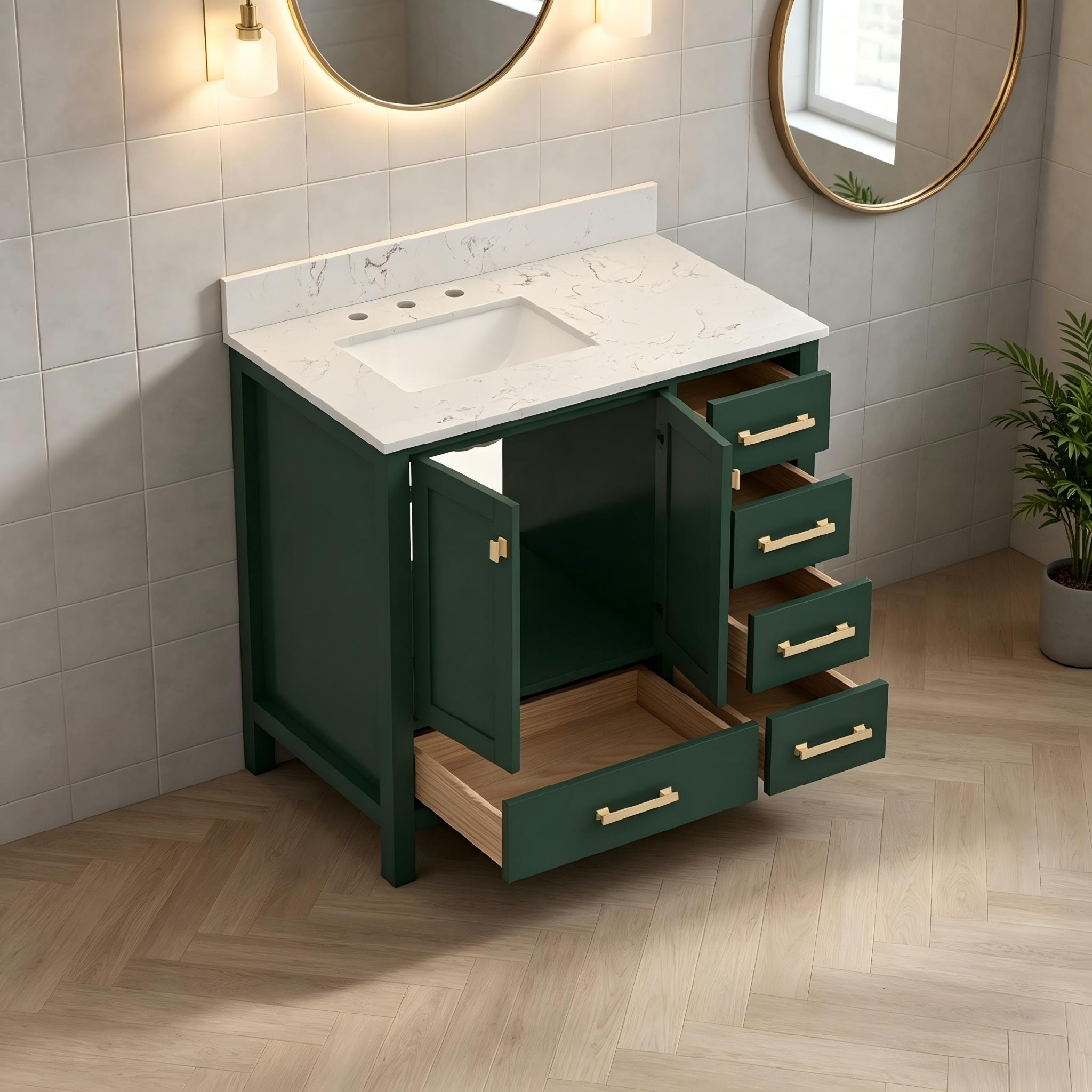 Poinic YUR-VW1A-36GN Bath-Vanity-Combo - View #2