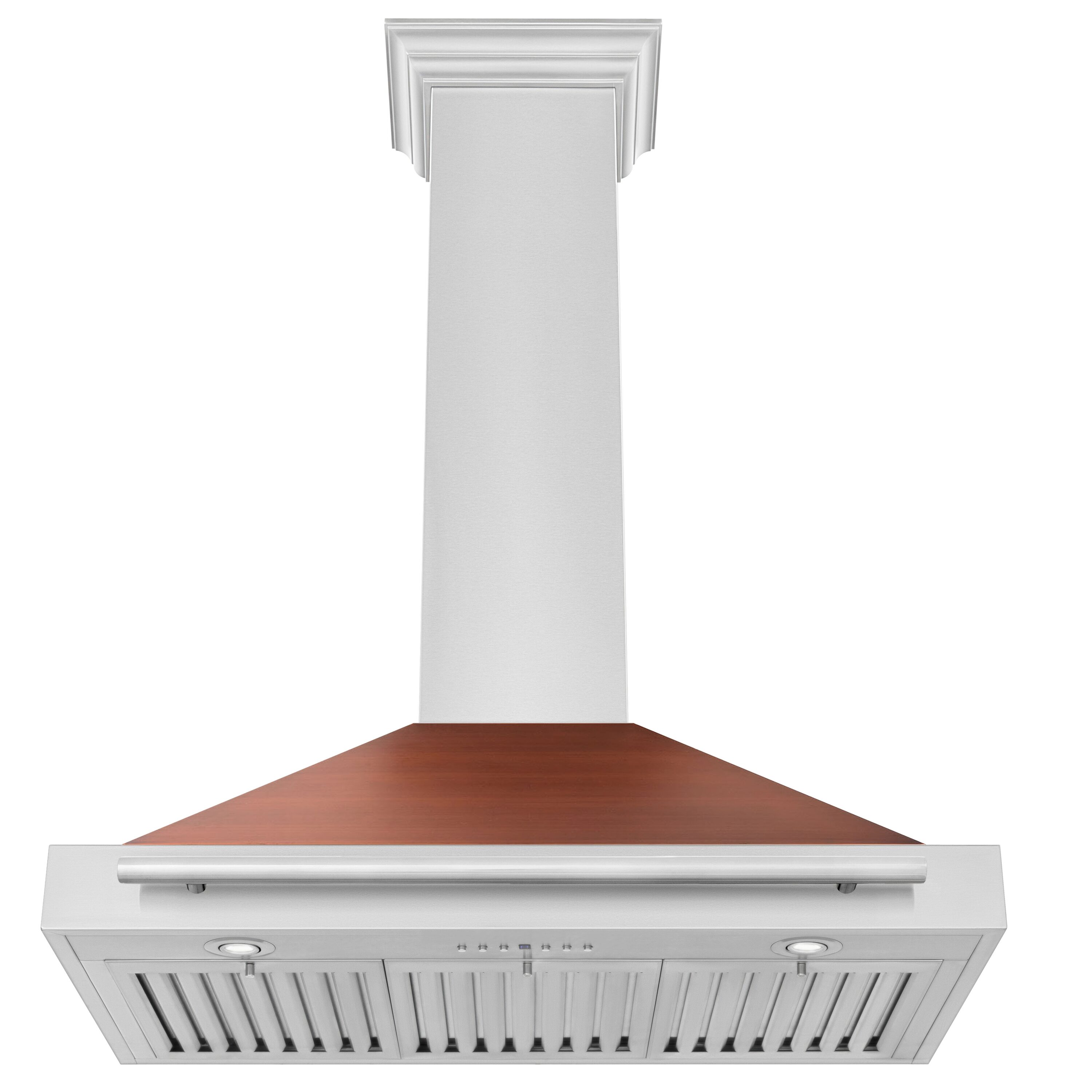 36 inch Ducted 400-CFM Recirculating Stainless Steel, Copper Shell Wall-Mounted Range Hood