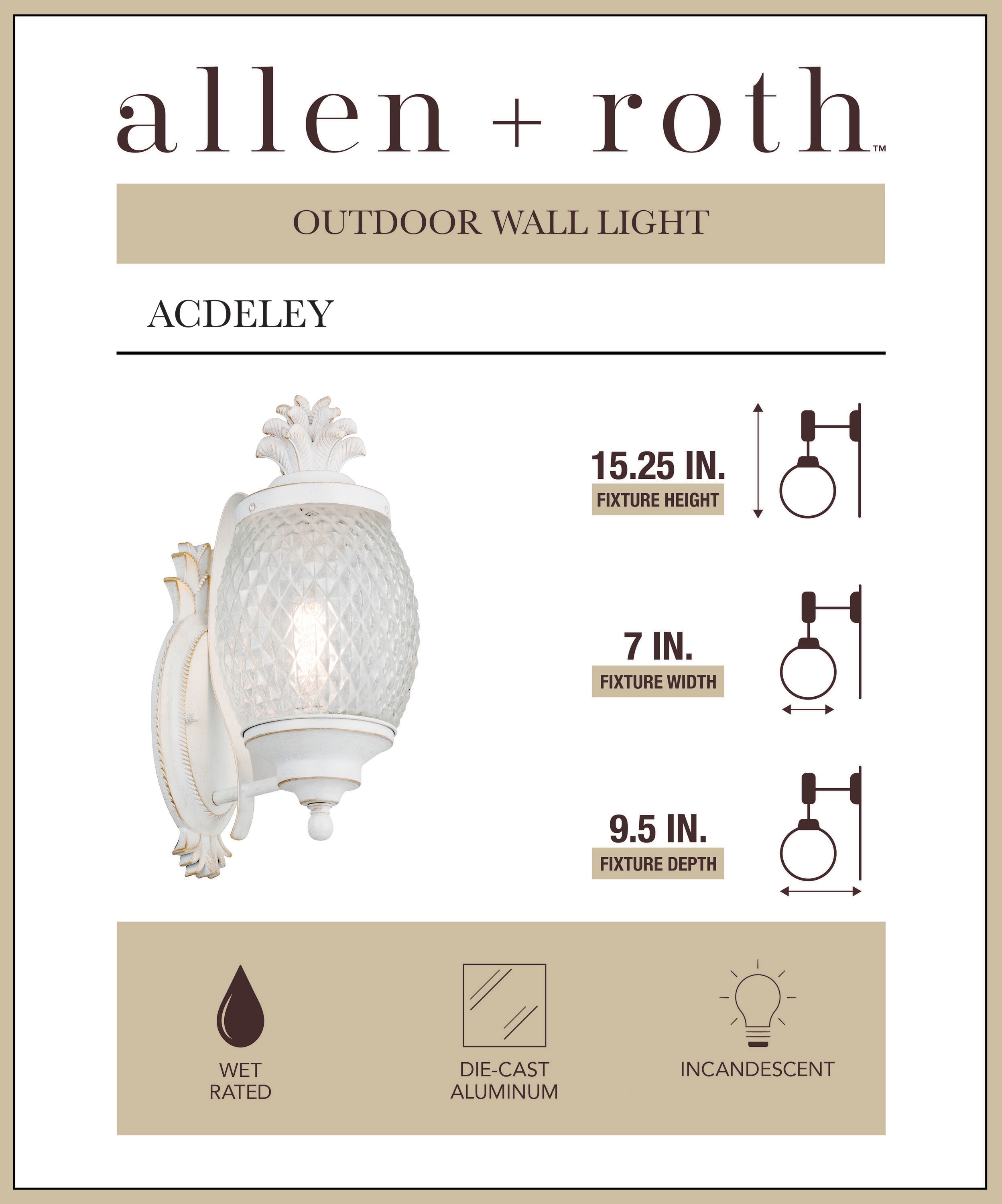 allen + roth IJA1611A WH Outdoor-Wall-Lighting - View #2