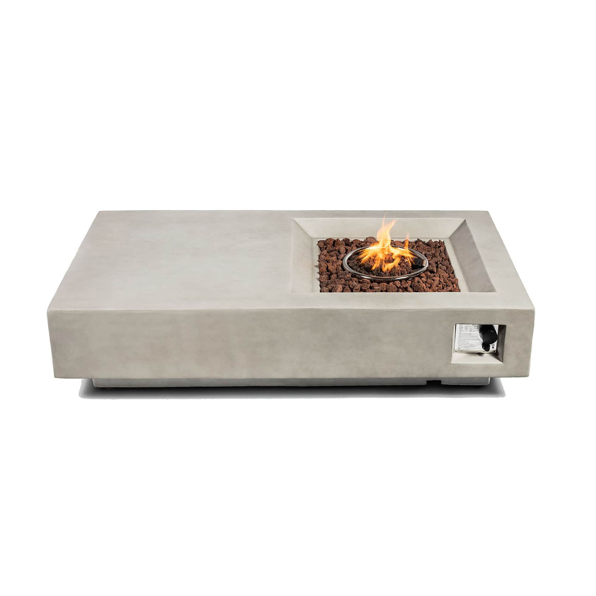 SINOFURN SYA640039GY 60-in W Gray Concrete Rectangle Liquid propane Fire pit table