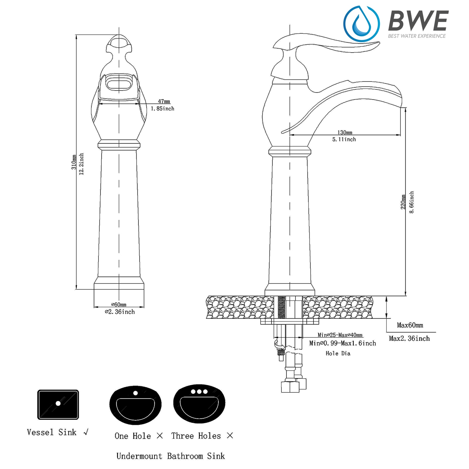 BWE A-96559H-N Lavatory-Faucets - View #9