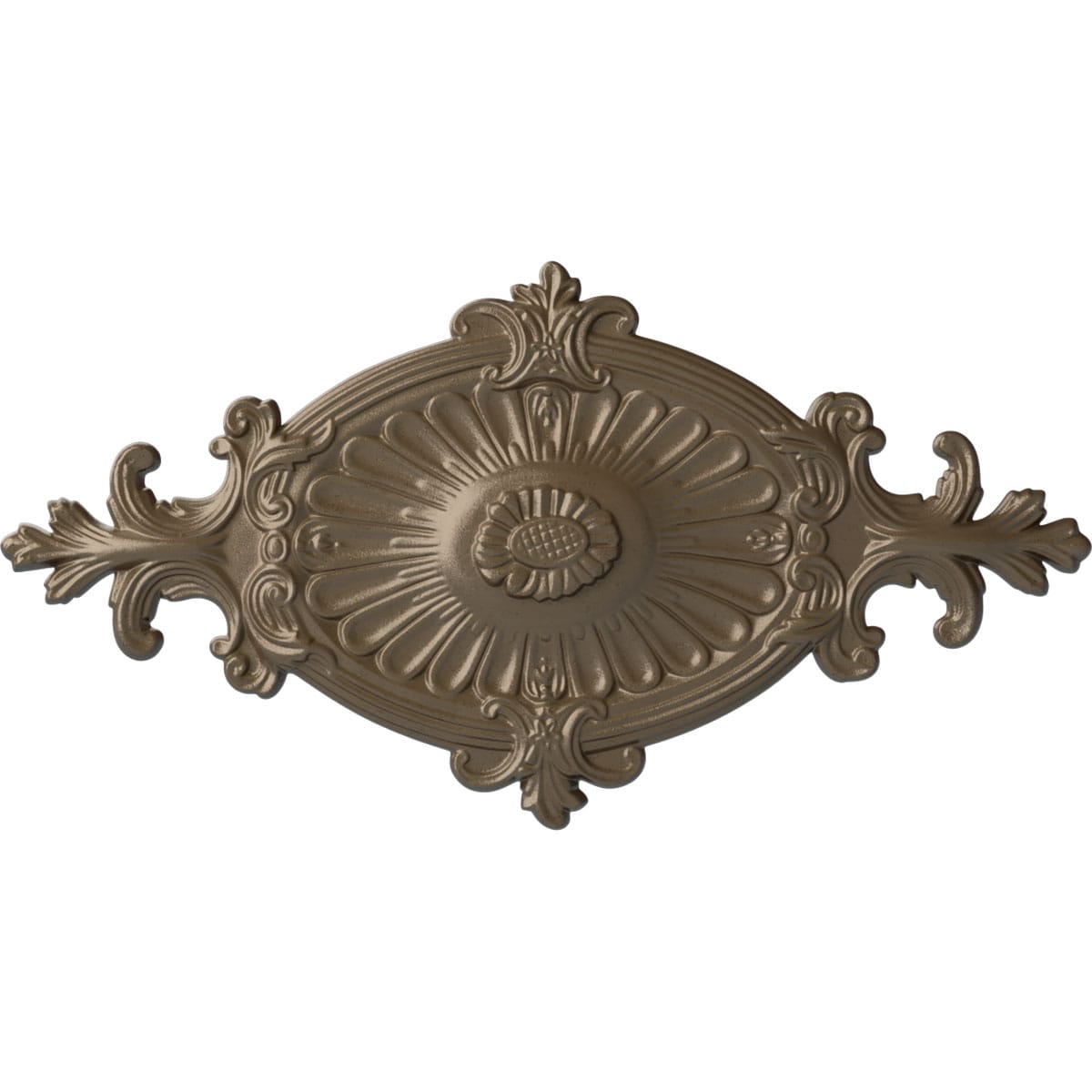 Ekena Millwork CM23RO1WSS Quentin 12.25-in W x 23.5-in L Painted Warm Silver Polyurethane Whole Ceiling Medallion