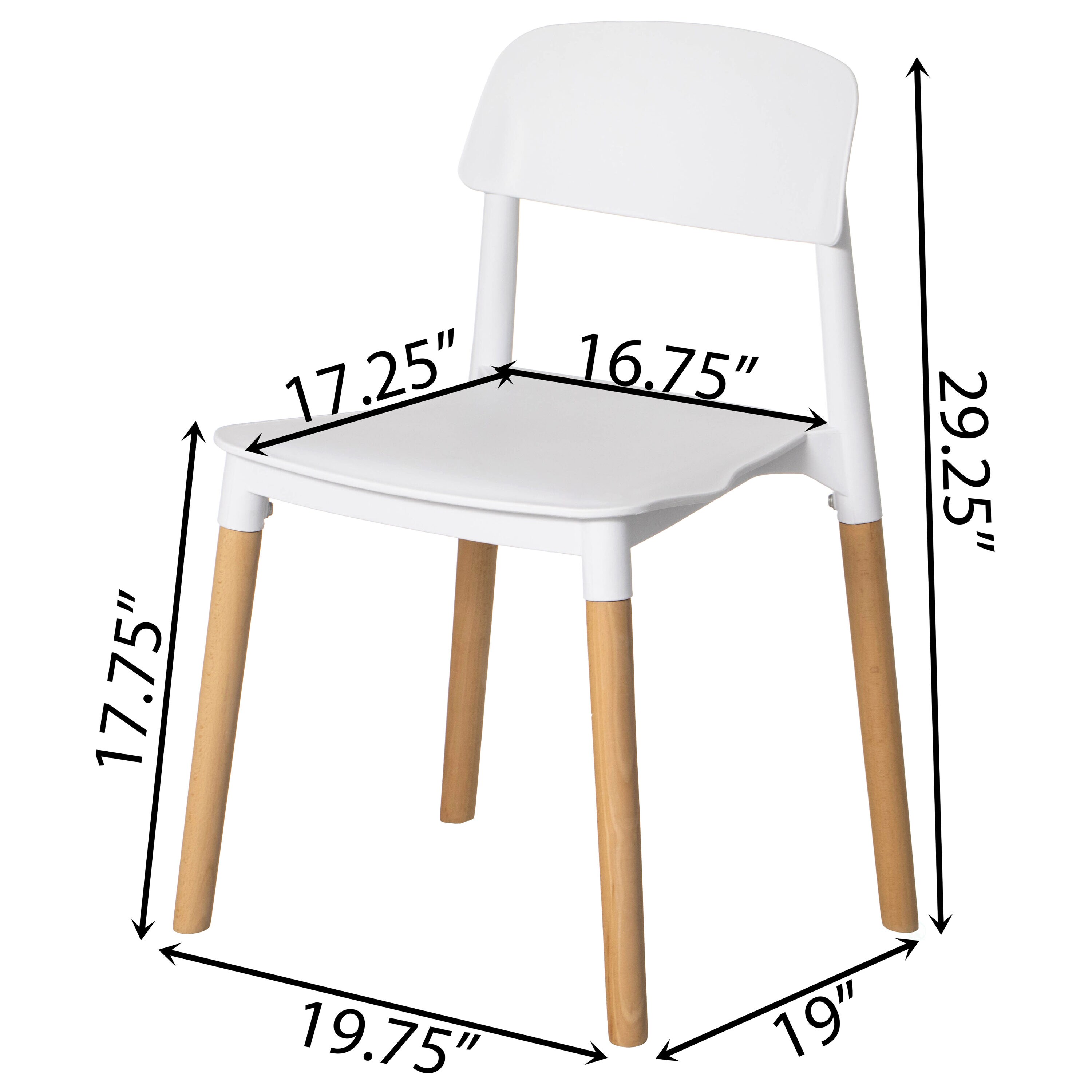 FABULAXE QI004222.WT.4 Dining-Chairs - View #4