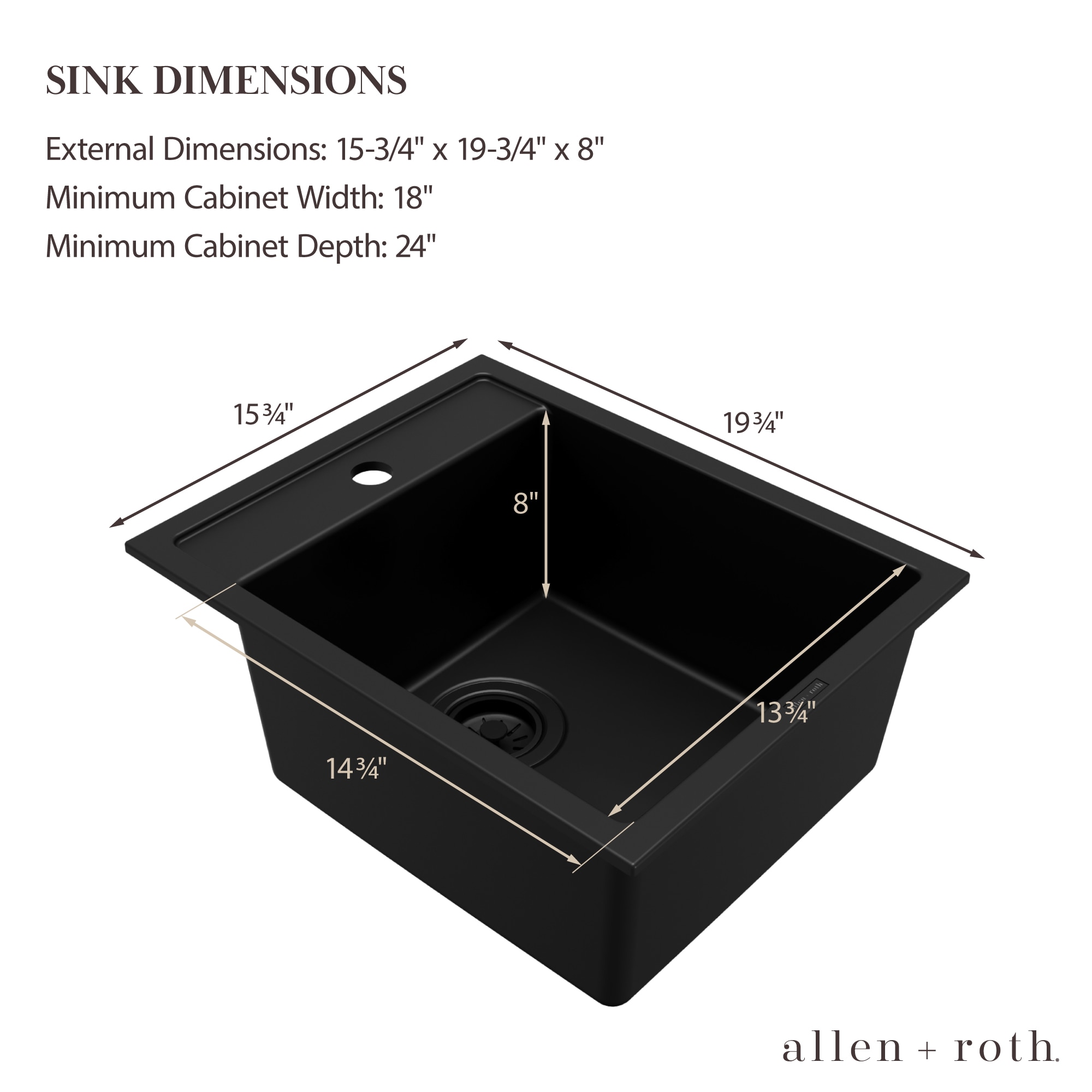 allen + roth GT1025BLK Bar-Prep-Sinks - View #4