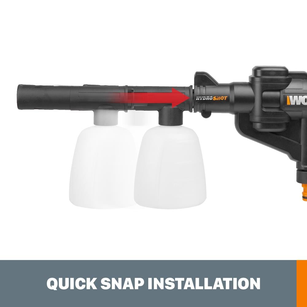 Worx Hydroshot Adjustable Outdoor Power Scrubber, Quick Snap Connection - Wa1821 (Hard Bristles)