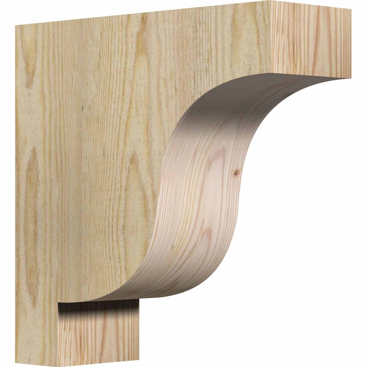 Ekena Millwork COR04X12X12NEW00RDF 4-in x 12-in x 12-in Newport Unfinished Douglas fir Wood Paintable/Stainable Corbel