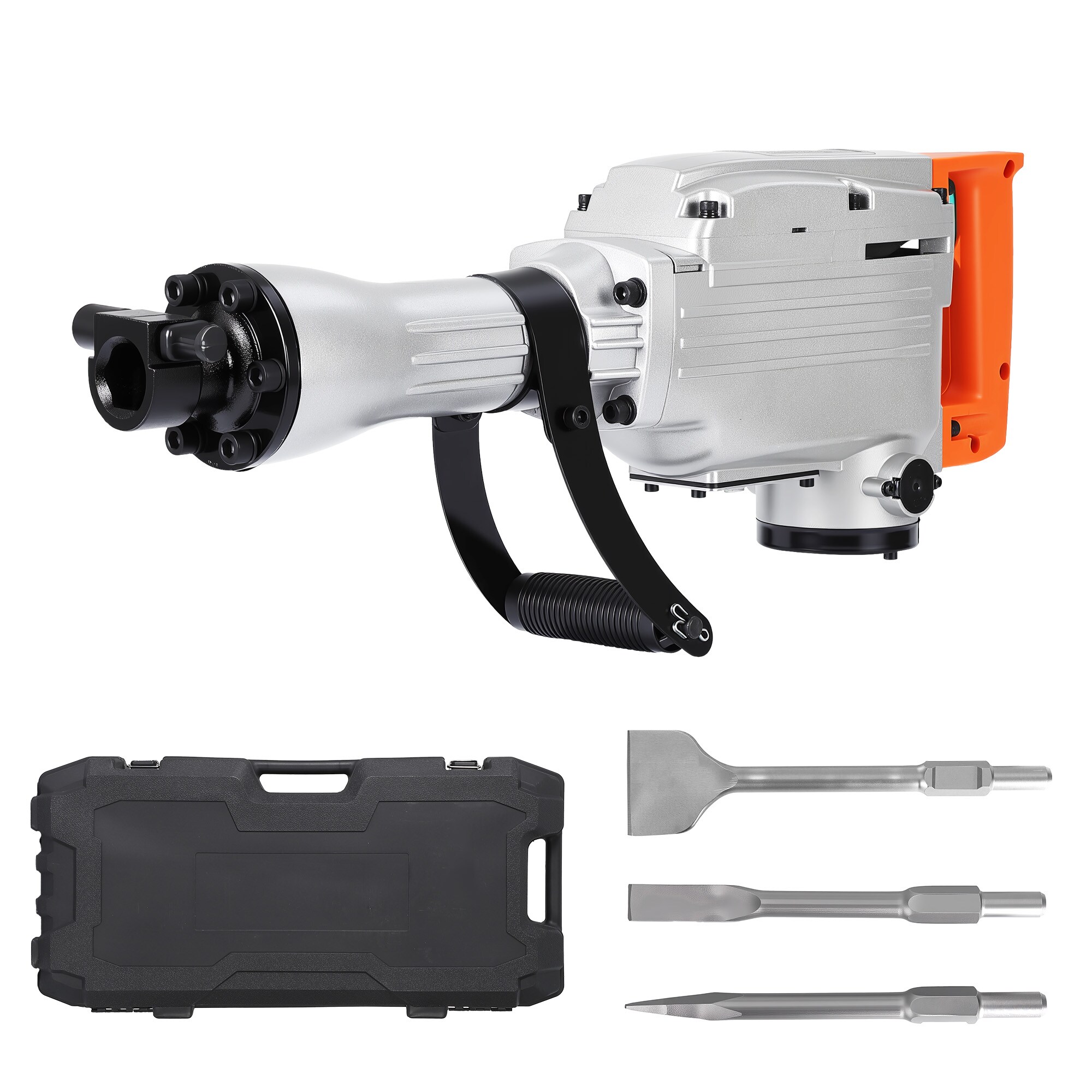 GarveeLife 1500W Electric Demolition Hammer 1800BPM Heavy Duty Concrete Breaker Tool 60J Impact Energy Demolition Hammer with Anti-Vibration Handle