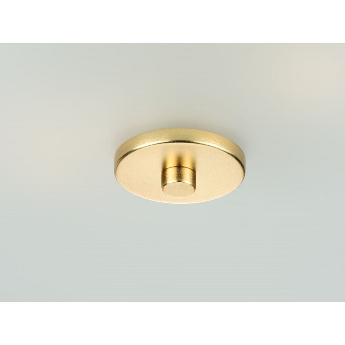 Satin Brass Semi-Flush Mount with Linen Shade