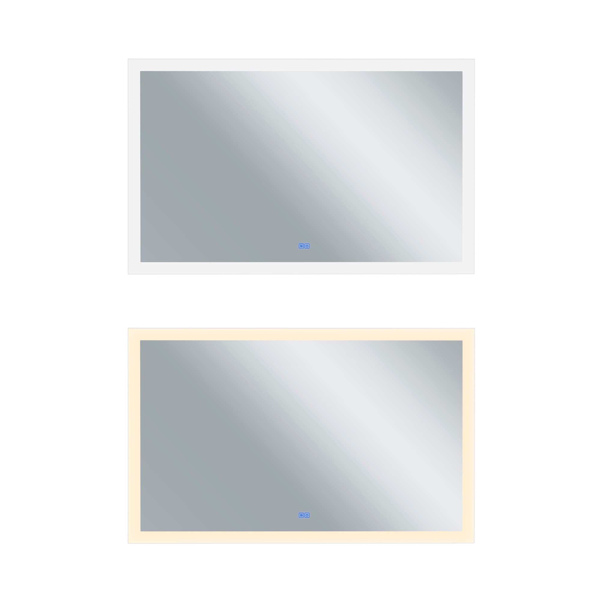 CWI Lighting 1233W58-36 Abigail 58-Inches W x 36-Inches H Rectangle Matte White and Silver V-groove Frameless Full Length Lighted Vanity Mirror