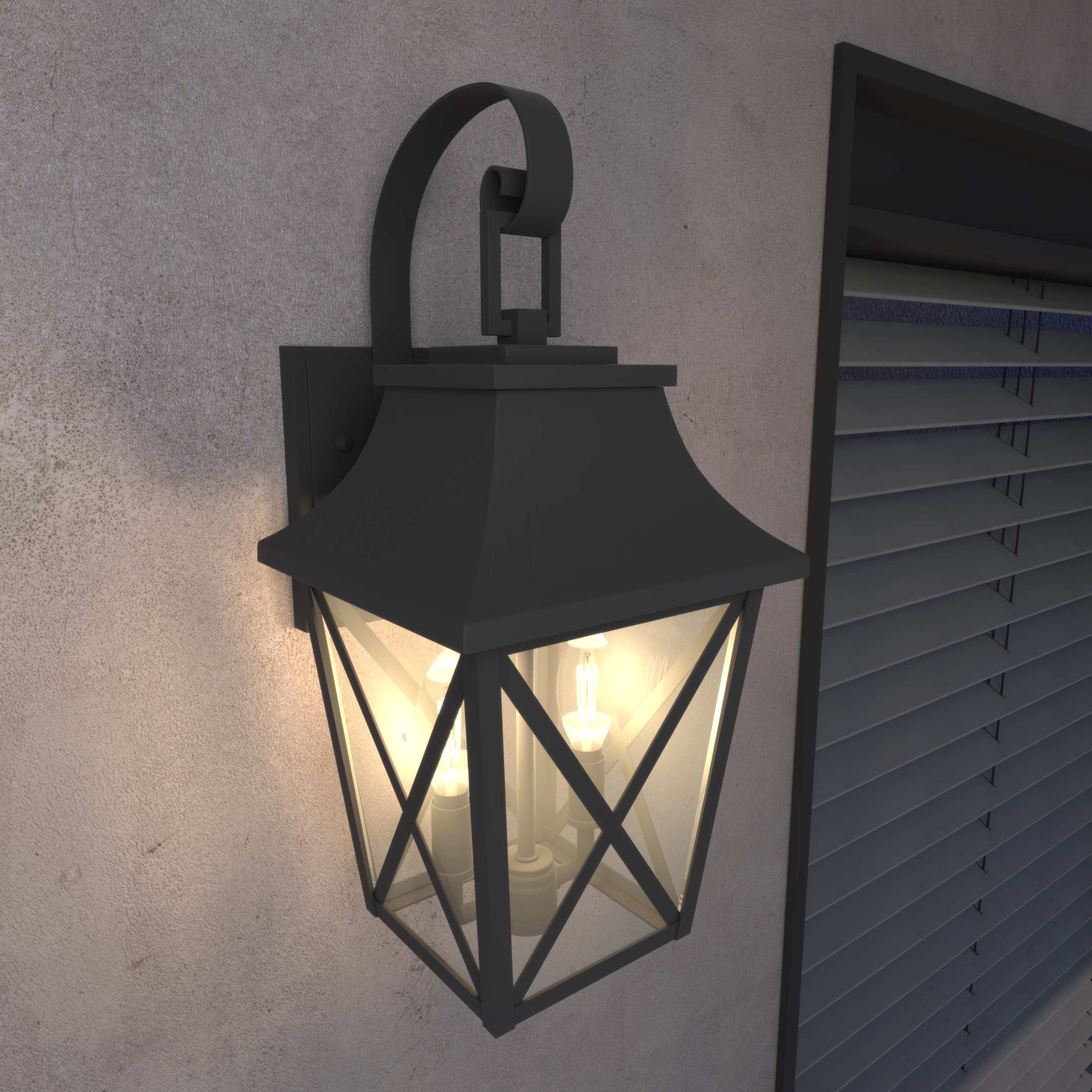 GDFStudio Black Outdoor Wall Lantern 2-LightLarge Outside Modern Wall Sconce Light FixtureIndustrial Porch Light Wall Mount with GlassWaterproof Farmhouse Exterior Lamp Lighting