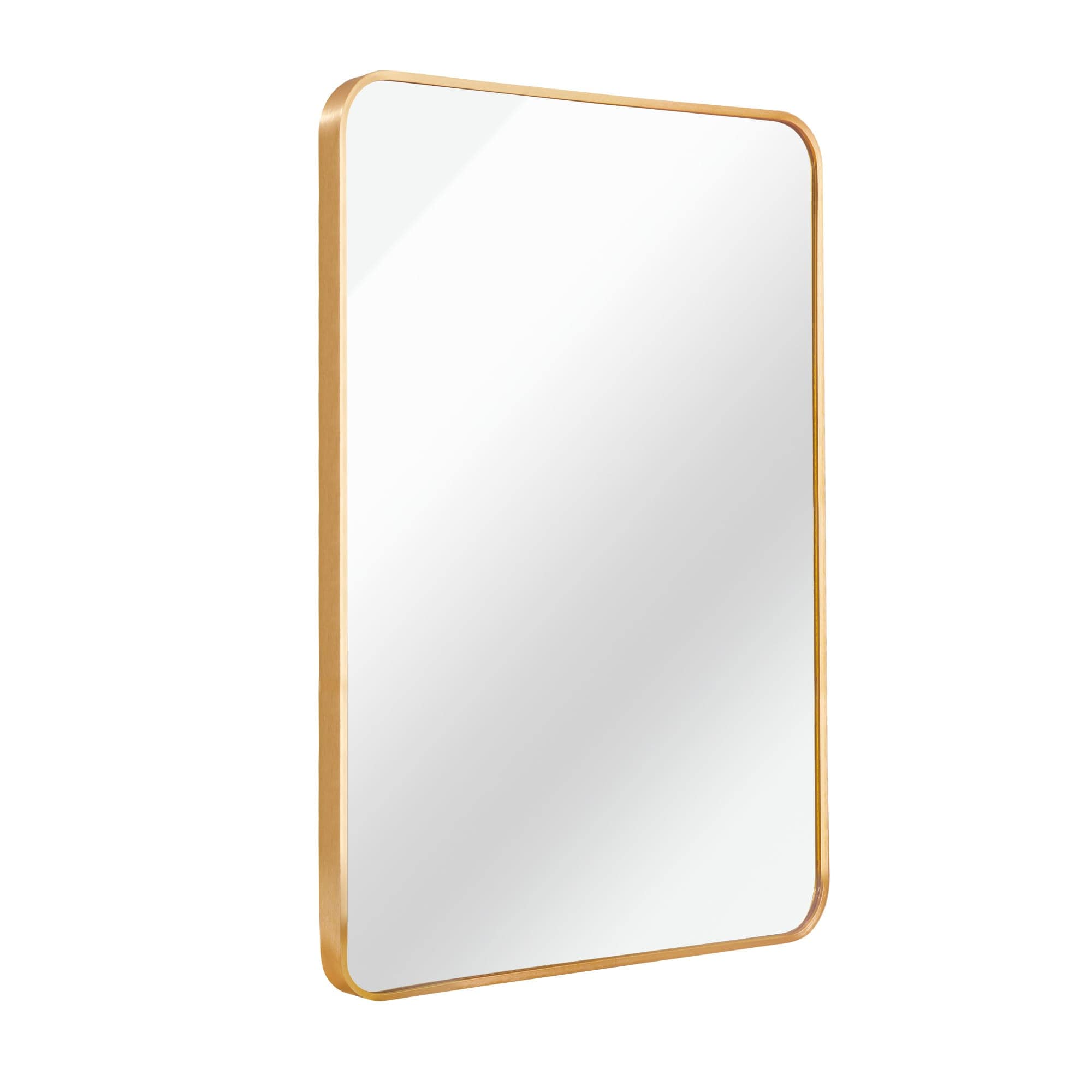 Rbied LTDZ-44 24x36 in Gold Metal Framed Rectangular Bathroom Mirror Wall