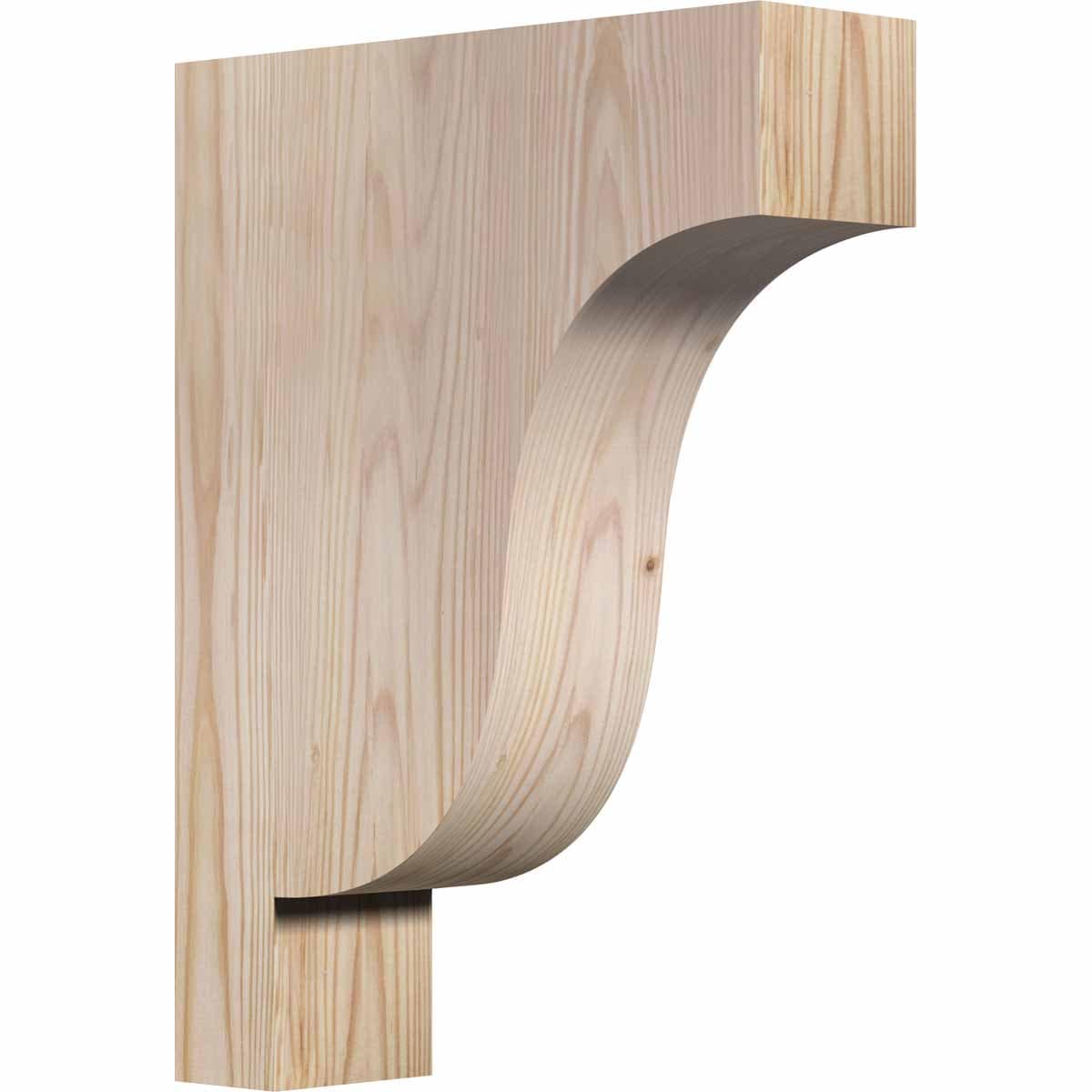 Ekena Millwork COR04X12X16NEW00SDF 3.5-in x 12-in x 16-in Newport Unfinished Douglas fir Wood Paintable/Stainable Corbel