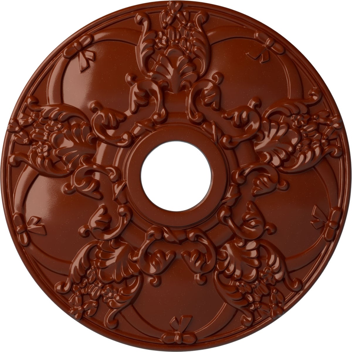 Ekena Millwork CM18NOFIF Norwich 18-in W x 18-in L Painted Firebrick Polyurethane Whole Ceiling Medallion