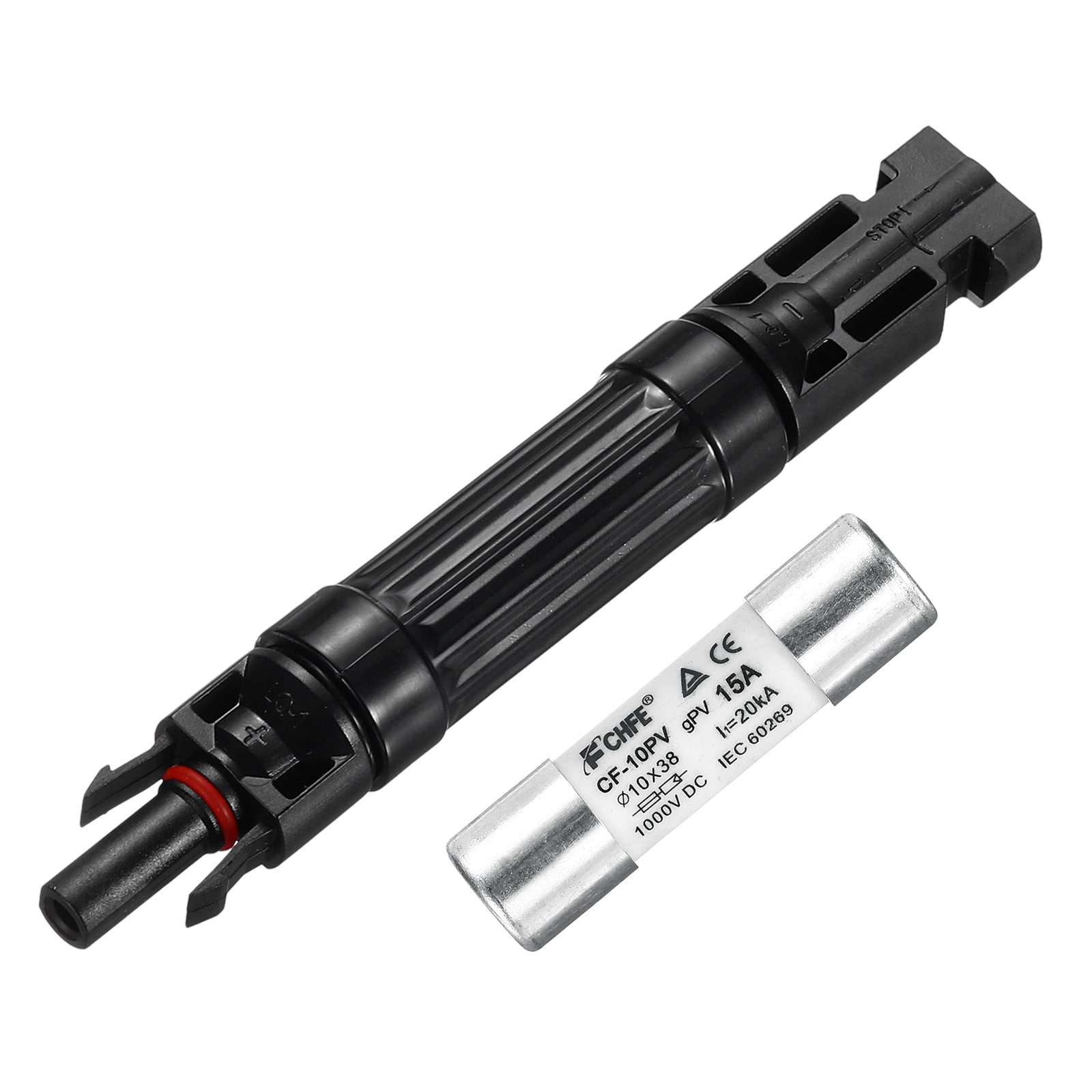 Unique Bargains Solar Fuse Holder 15A 1000V Waterproof PV In-Line Fuse Holders with Fuse Solar Inline Fuse Holder Photovoltaic Connectors for Solar Panel System