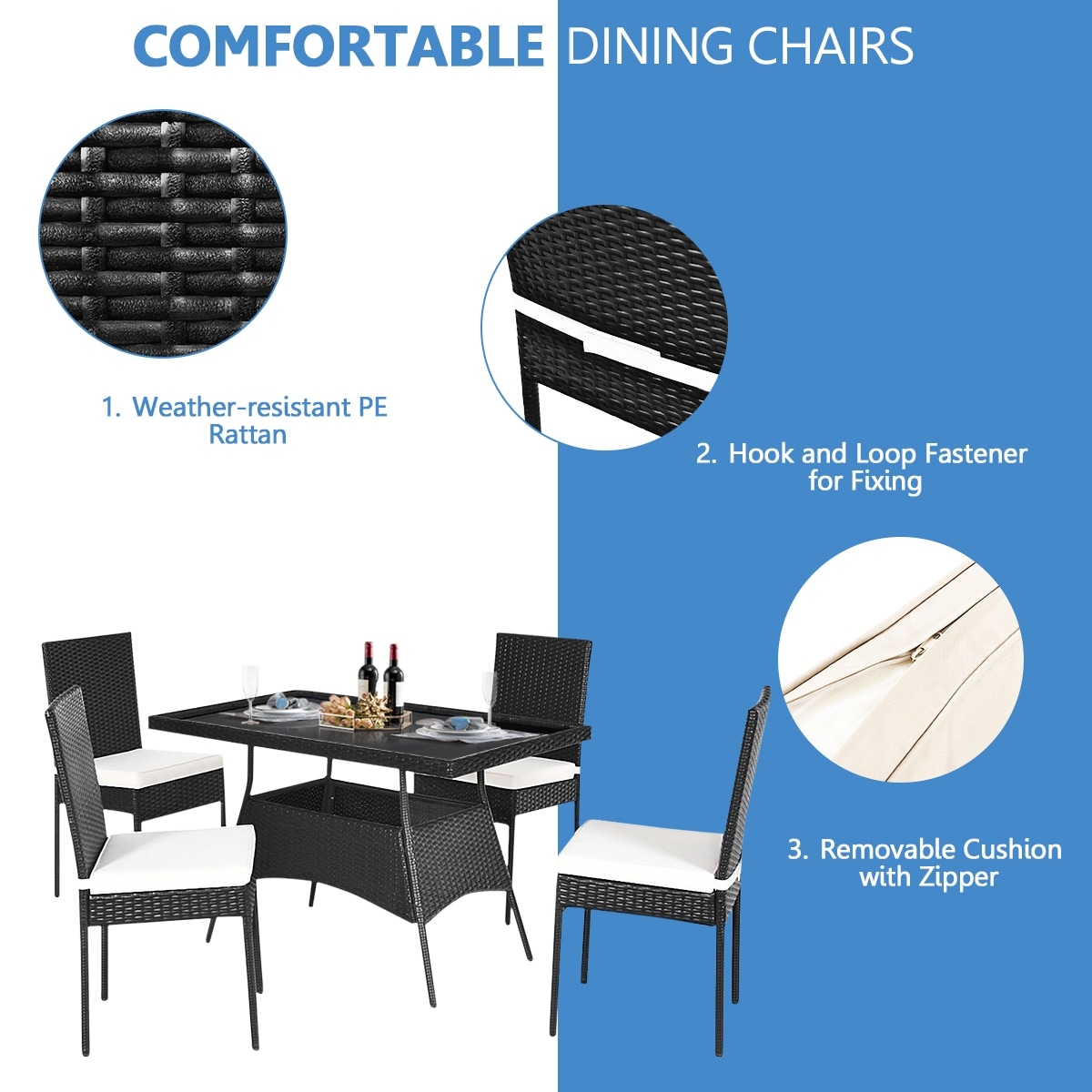 WELLFOR TDS10405-13+NP10405 Patio-Dining-Sets - View #4